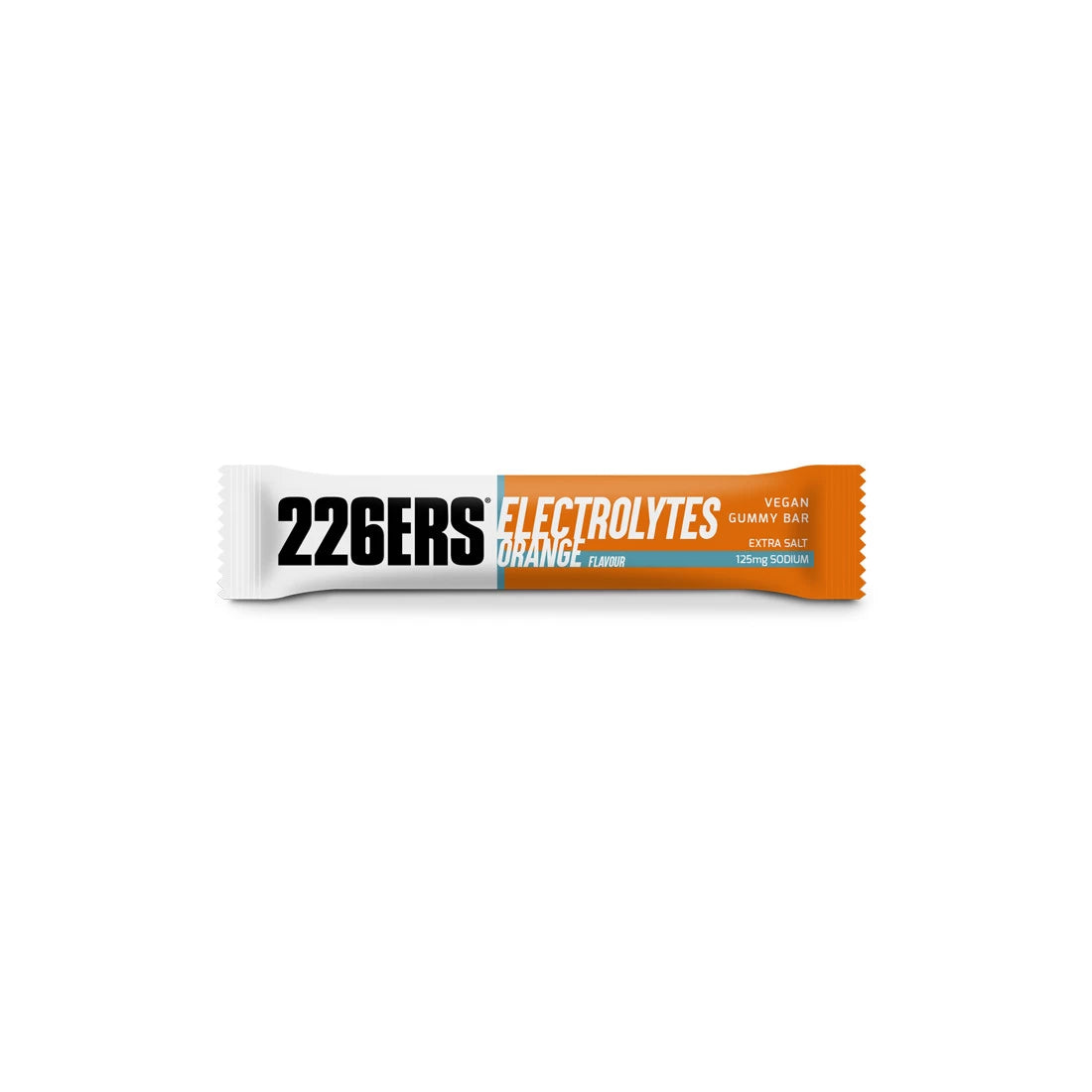 226ERS Vegan Gummy Bar 30g - Electrolyte Pectin Energy Chews, Orange Flavor | Plant-Based Sports Nutrition for Runners, Cyclists & Outdoor Activities