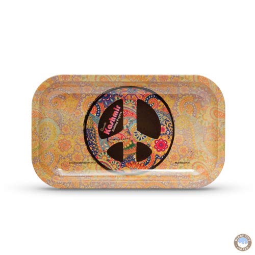 Kashmir Mini Rolling Metal Accessories with Peace Sign Design - Portable, Durable & Easy to Clean for Travel, Office & Home Organization | Perfect for Jewelry, Keys & Small Items