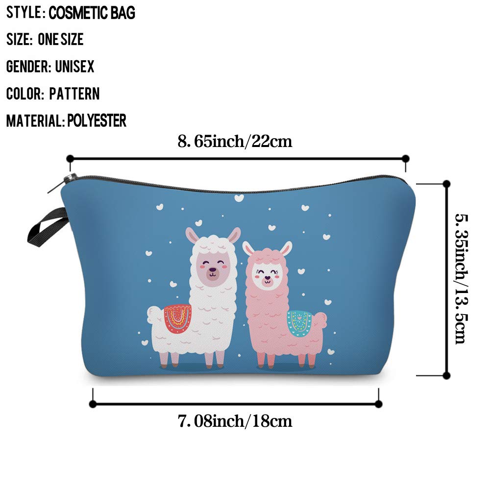 ASCHAR Adorable Waterproof Travel Makeup Bag for Women - Roomy Cosmetic & Toiletry Organizer with Cute Llama Design - Perfect Gift for Travel, Gym, and Daily Essentials Storage (Model 51375)