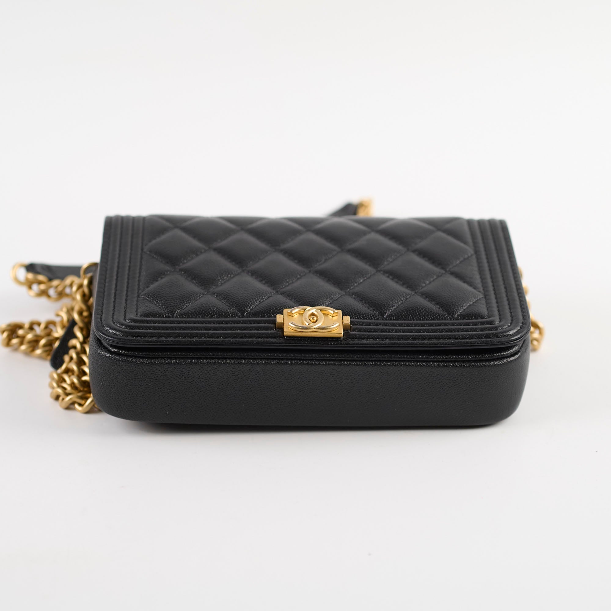 Chanel Boy Wallet On Chain WOC - Black Caviar Leather Crossbody Bag for Women | Perfect for Evening Out, Party & Daily Use