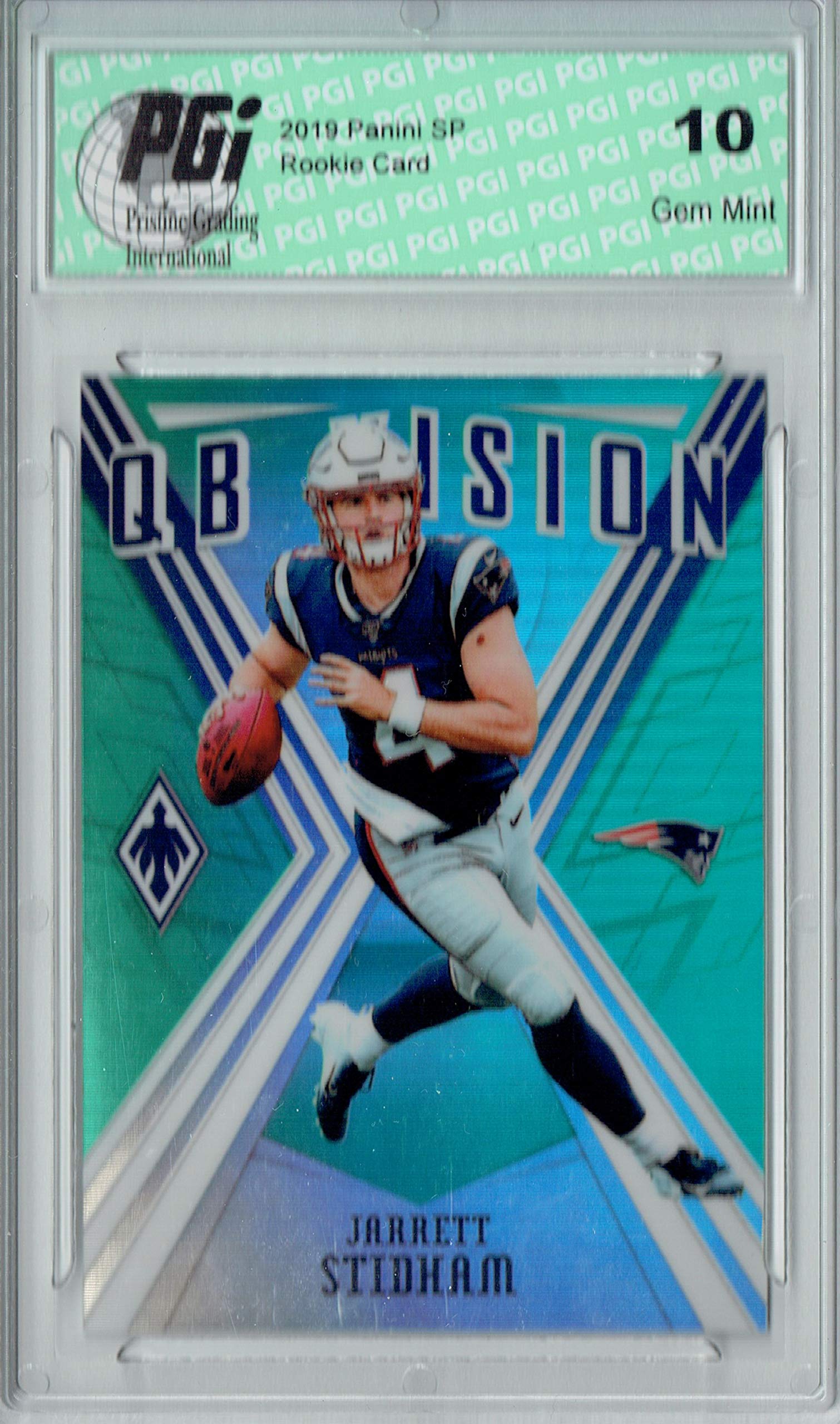 2019 Panini Phoenix Jarrett Stidham #6 Green SSP Rookie Card 23/25 PGI 10 Graded - Perfect for NFL Collectors, Sports Memorabilia Displays, and Football Fan Gifts