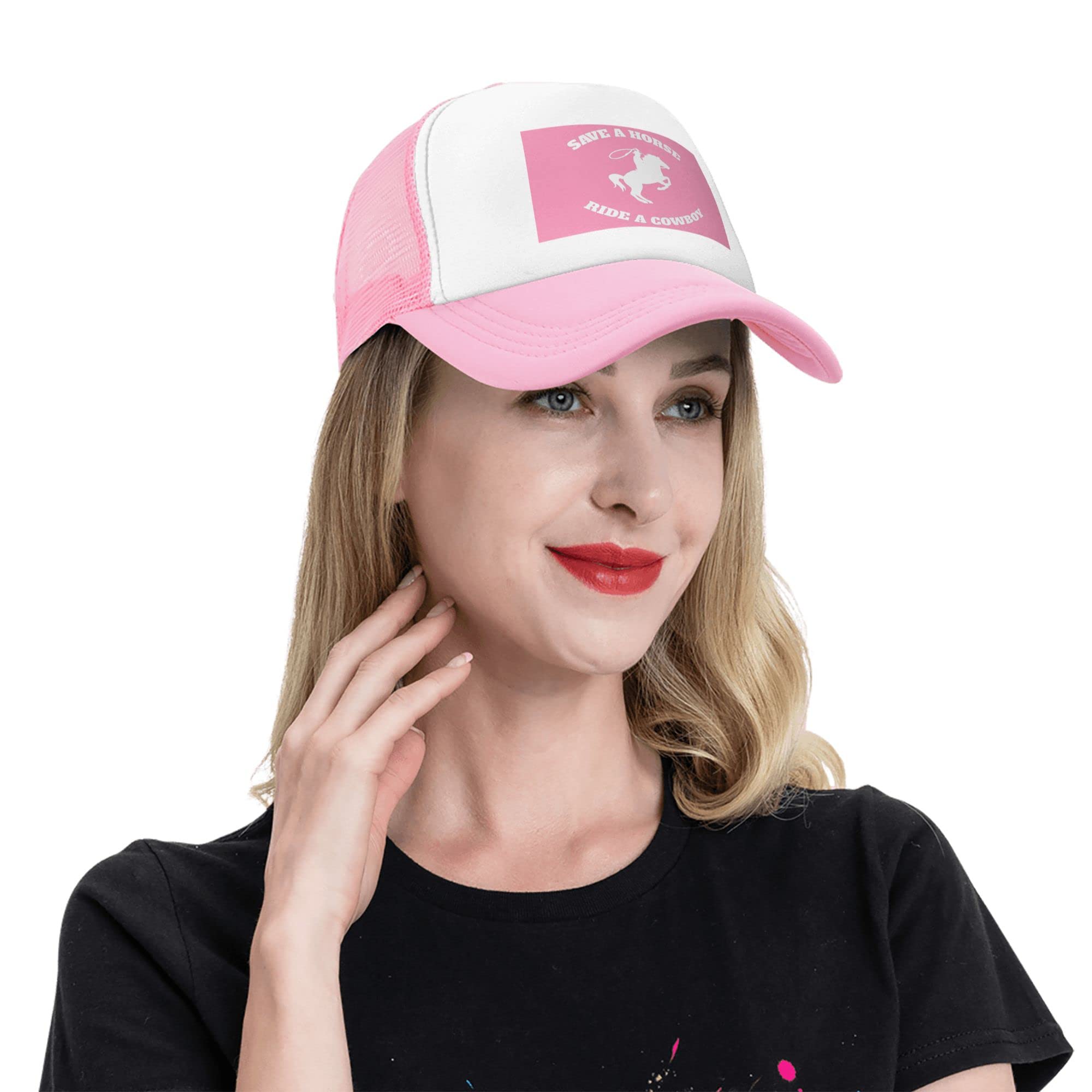 Stylish Pink Cowboy Baseball Trucker Hat for Women & Men - Western Rodeo Fashion Accessory - Perfect for Country Concerts, Rodeos & Outdoor Adventures
