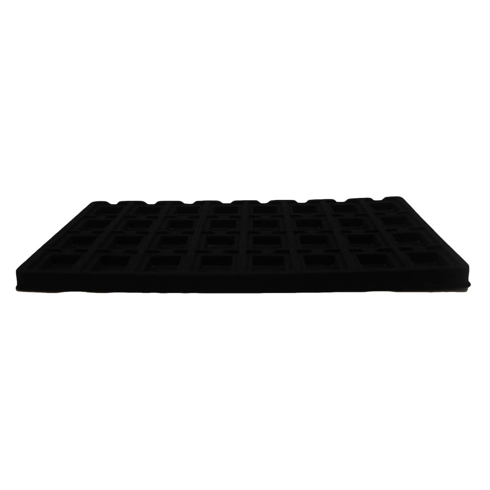 12-Piece Cowhide-Black 32-Slot Flocked Jewelry Tray Inserts - Premium Earring Storage & Display Organizer for Retail Merchandising and Boutique Showcases