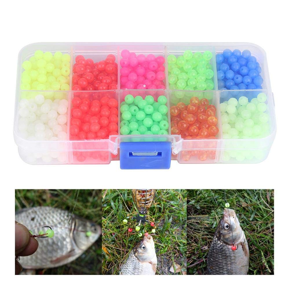 1000PCS Plastic Fishing Beads - Round Artificial Fishing Lures & Swimbait Tackle for Bass Fishing - Durable Outdoor Fishing Gear for Freshwater & Saltwater Angling