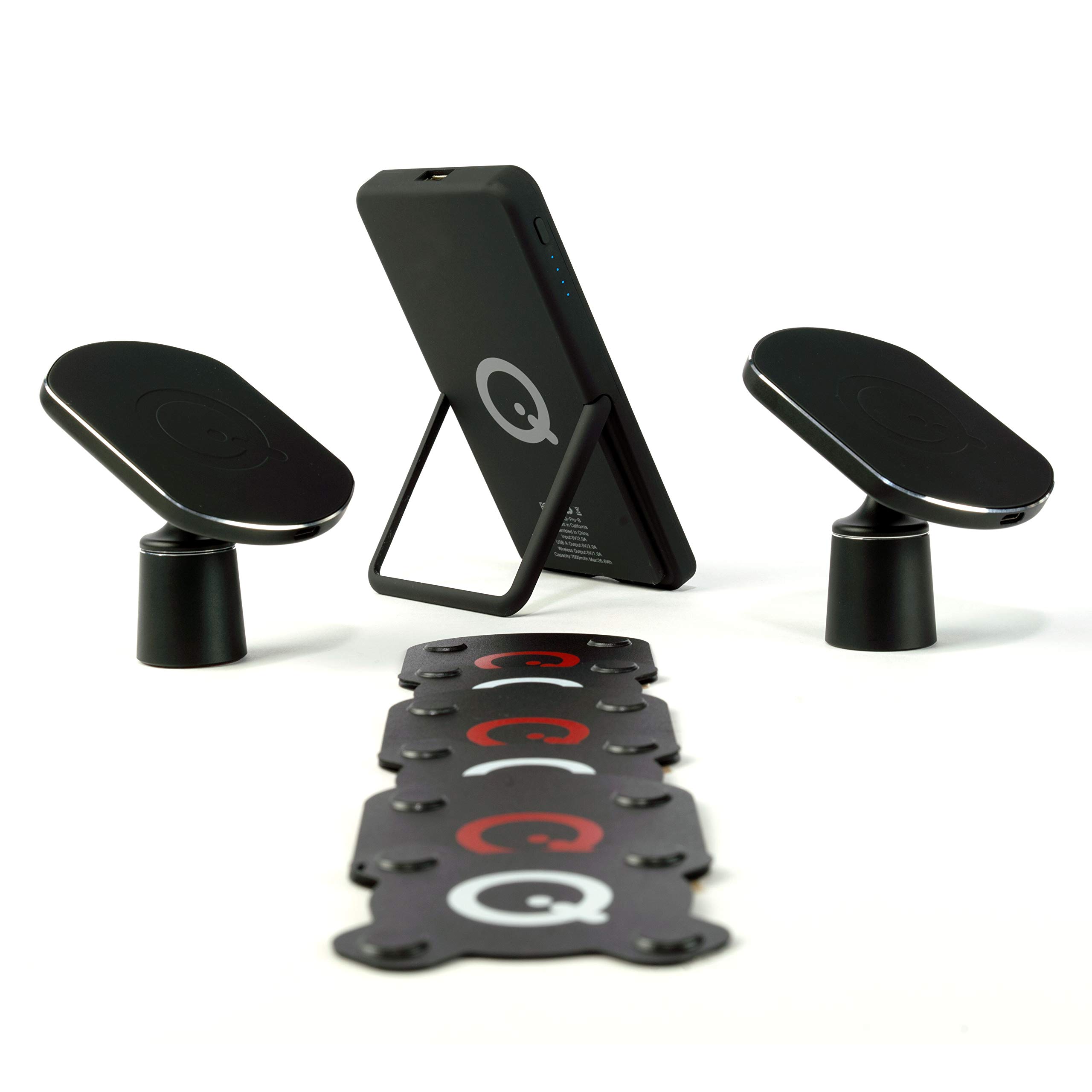 SoloQi 360° Complete Wireless Charging Kit for iPhone & Android - 1 Wireless Power Bank, 2 Car & Desk Mounts, 6 Magnetic Pads - Fast Charging for Home, Office & Travel