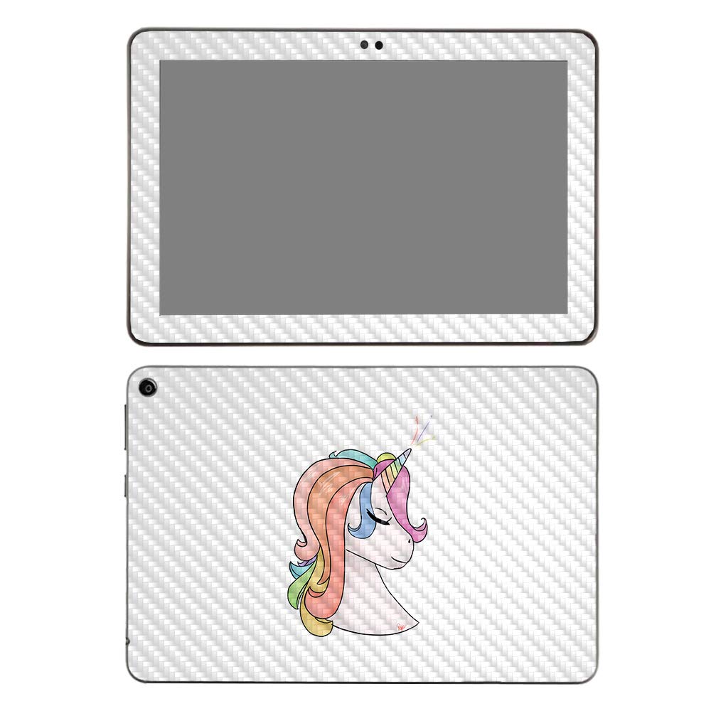 MightySkins Carbon Fiber Skin for Amazon Fire HD 8 (2020) - Unicorn Magic | Protective & Durable Textured Cover | Easy to Apply | Made in USA | Perfect for Kids, Travel & Everyday Tablet Protection