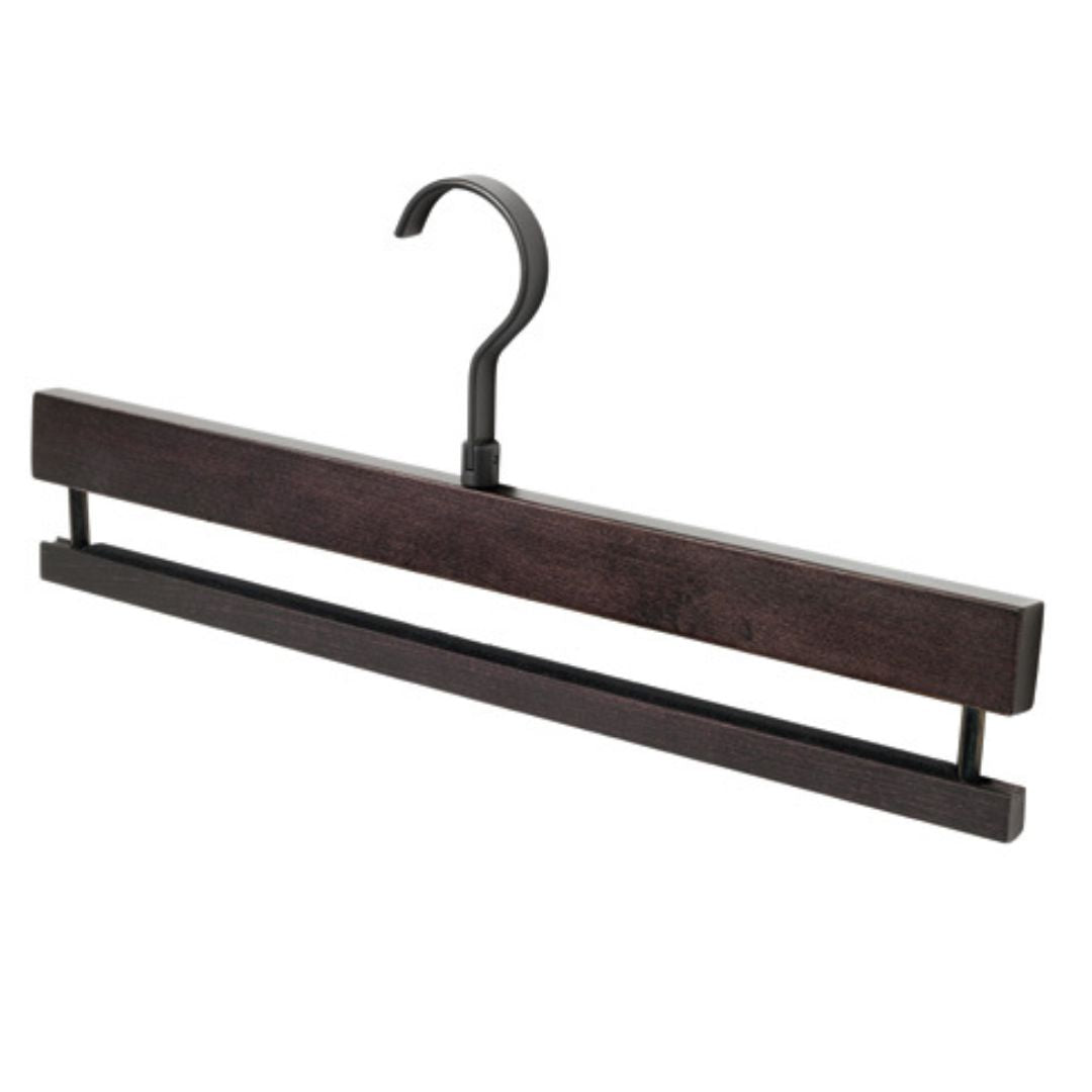 Wooden Pants Hanger for Nightwear - Wenge & Gray - Space-Saving Closet Organizer for Pajamas, Lounge Pants & Sleepwear