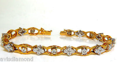 3.65 Carat Diamond Cluster Bracelet in 14K Gold - G VS Clarity, Excellent Cut & Secure Links | Elegant Jewelry for Weddings, Anniversaries & Special Occasions