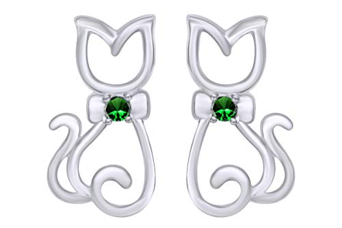 White Gold Over : Simulated Emerald