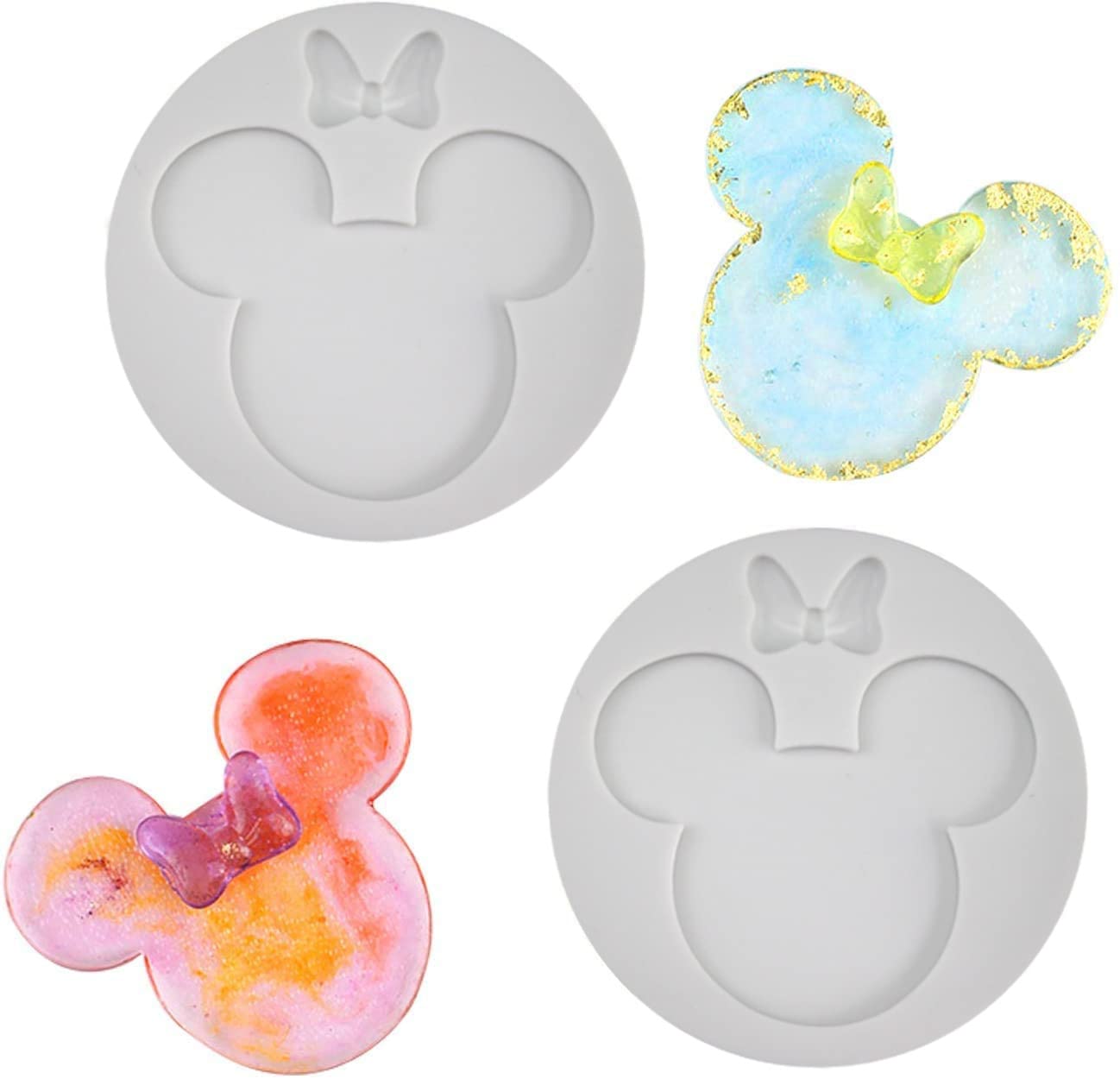 2 Pack Mouse Head Shaped Silicone Molds - Food Grade Silicone Chocolate Candy Mold for Cake Decorating, Sugar Crafts, Polymer Clay - Perfect for Birthday Parties, DIY Baking & Holiday Treats