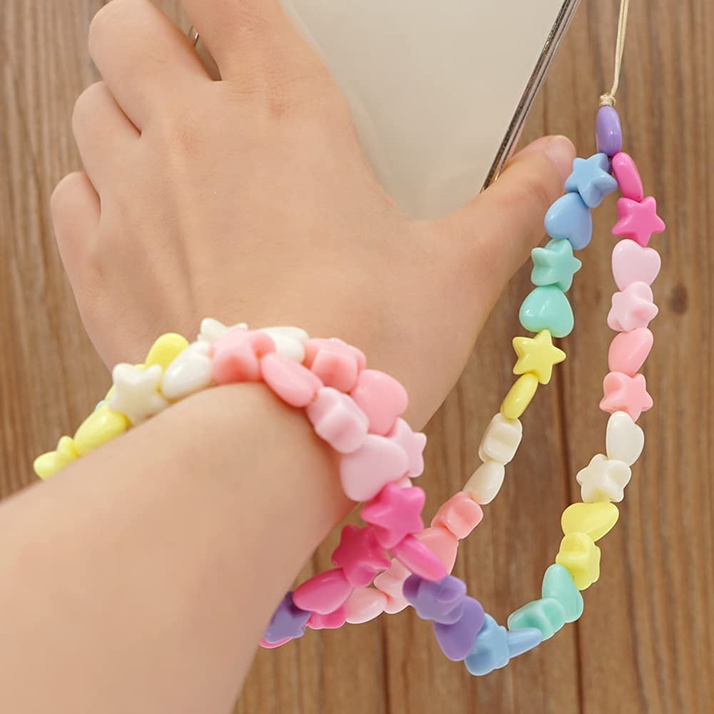 Colorful Beaded Phone Lanyard - Anti-Lost Wrist Strap for Phone Security