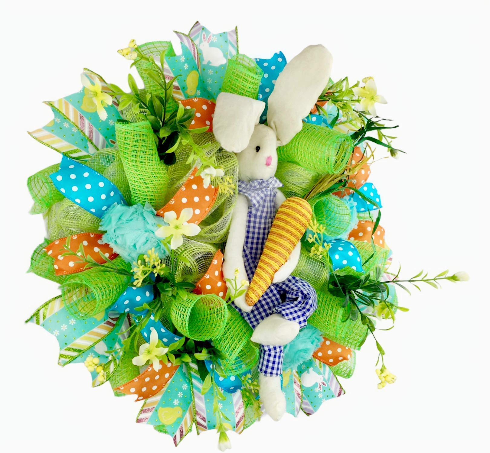 Easter Spring Wreath with 3 Floral Eggs, 18