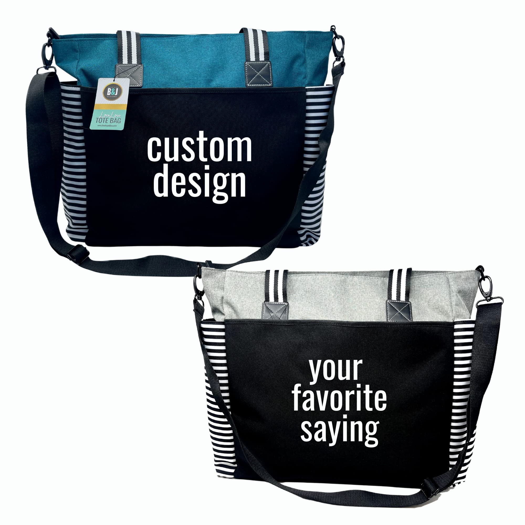 Custom Personalized Laptop Tote Bag for Women - Durable Work & Travel Computer Bag with Zipper Closure & Interior Pockets (Teal) - Perfect for Office, Business Trips & Daily Commute