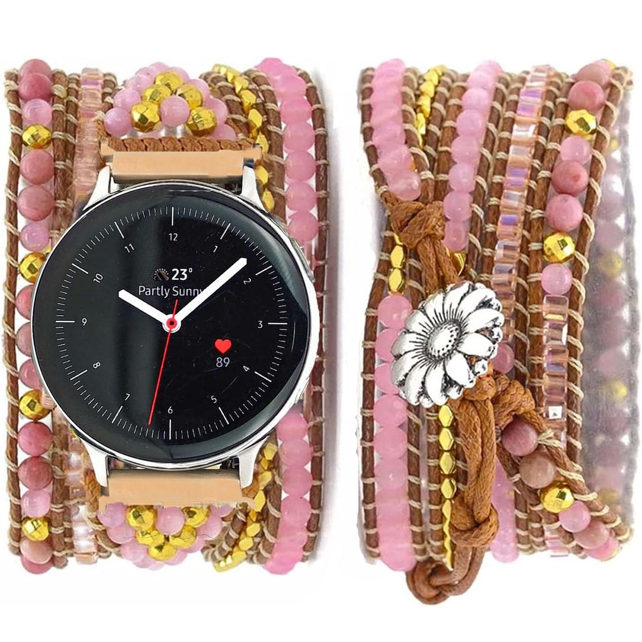 Samsung Galaxy Watch 6/5/4 Bands - 20mm Boho Beaded Strap for Women & Men | Yoga & Meditation Accessory