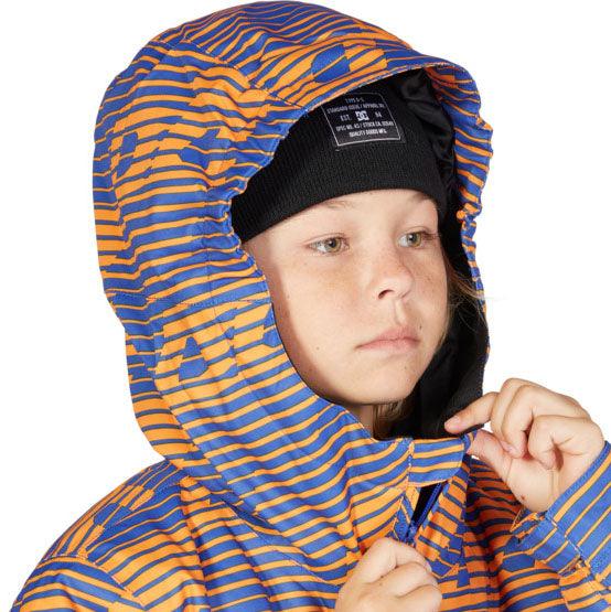 DC Propaganda Kids' Blue & Orange Snow Jacket - Waterproof Winter Coat for Boys & Girls - Perfect for Skiing, Snowboarding & Outdoor Adventures