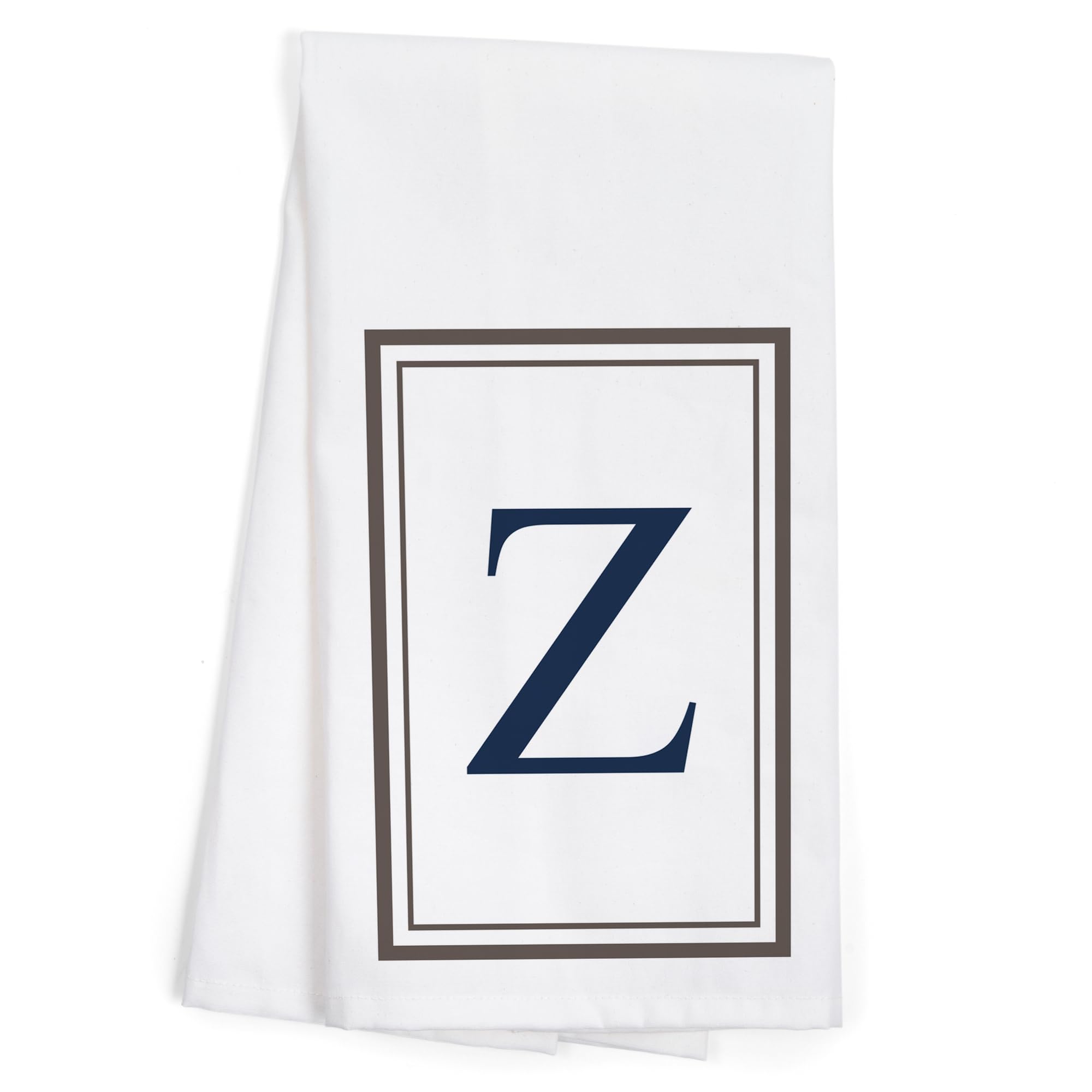 Lantern Press Monogram Cotton Tea Towel - Gray and Blue Decorative Hand Towel for Kitchen & Home | Premium 100% Cotton | Perfect for Gifts, Dish Drying & Farmhouse Decor
