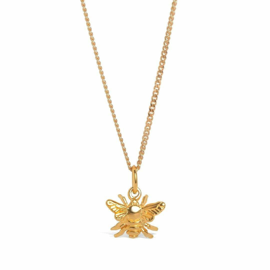 Bee Pendant Necklace - 14K Gold Plated Honeycomb Charm Jewelry for Women - Perfect for Everyday Wear, Gift Giving & Special Occasions