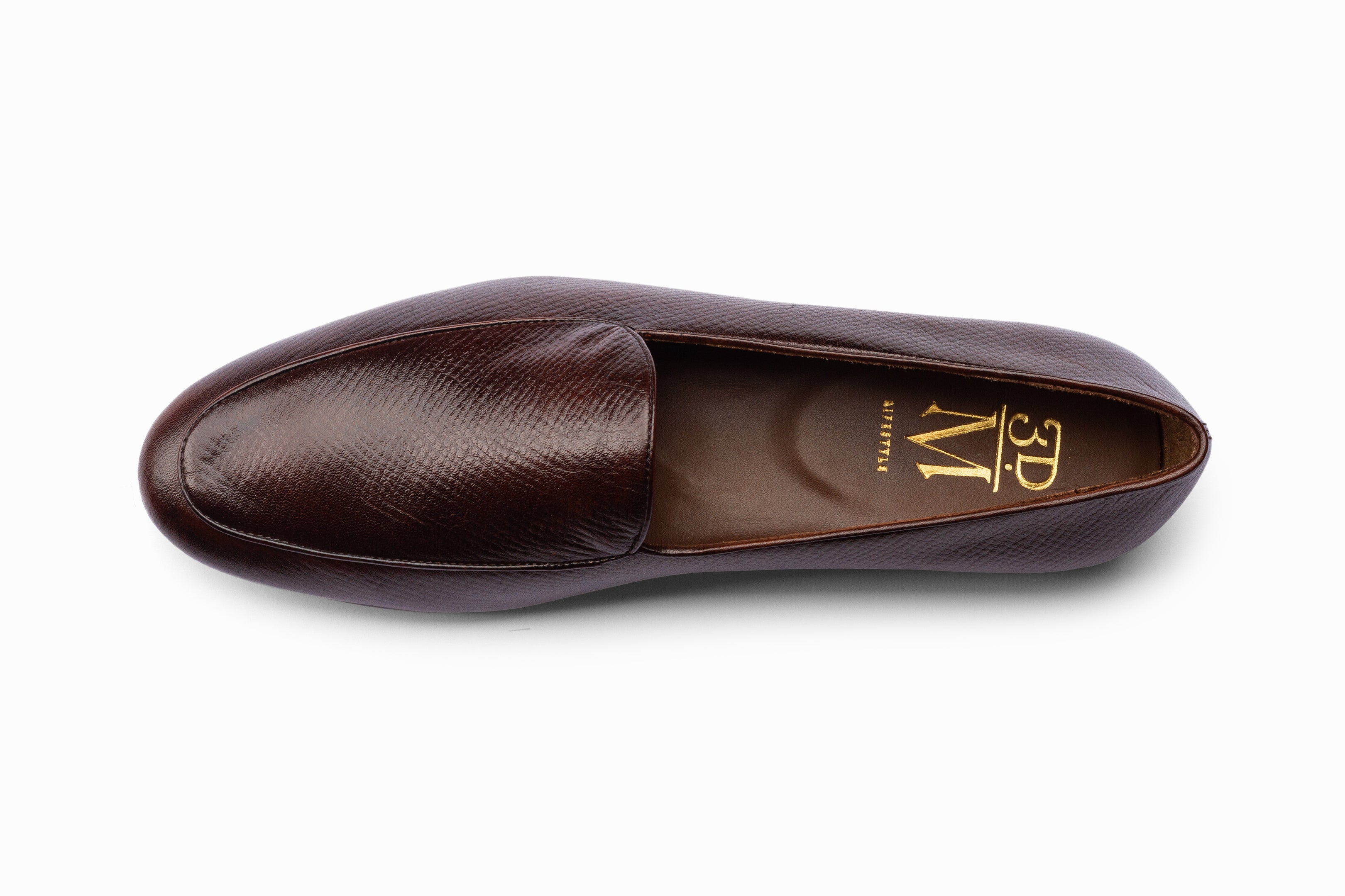 Premium Belgian Loafers for Men - Dark Brown Hatch Grain Leather - Comfortable & Stylish Slip-On Shoes for Business, Office & Casual Wear
