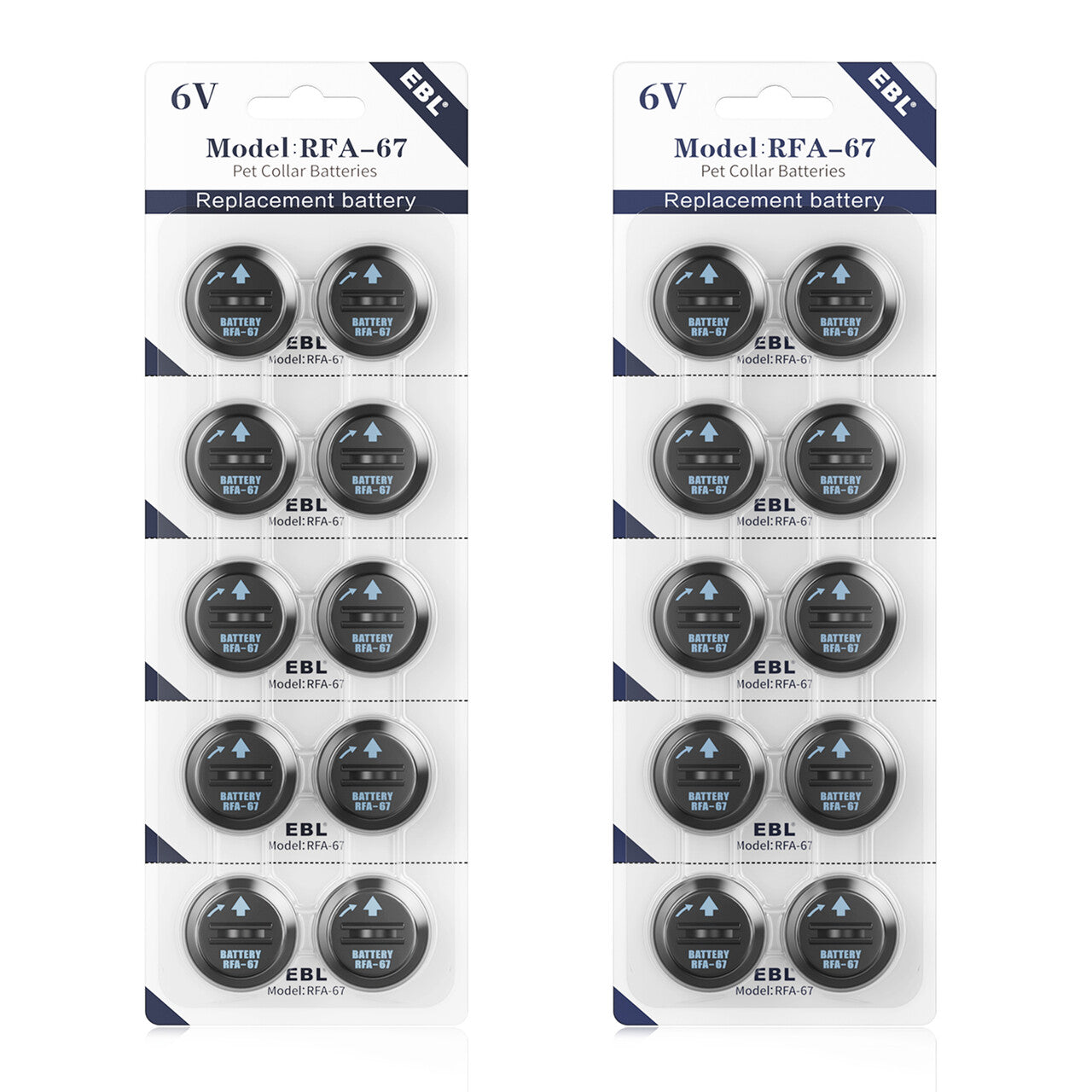 EBL RFA 67 6 Volt Replacement Batteries for Pet Collars - Long-Lasting Power for Dog Training, Hunting & Pet Safety Devices