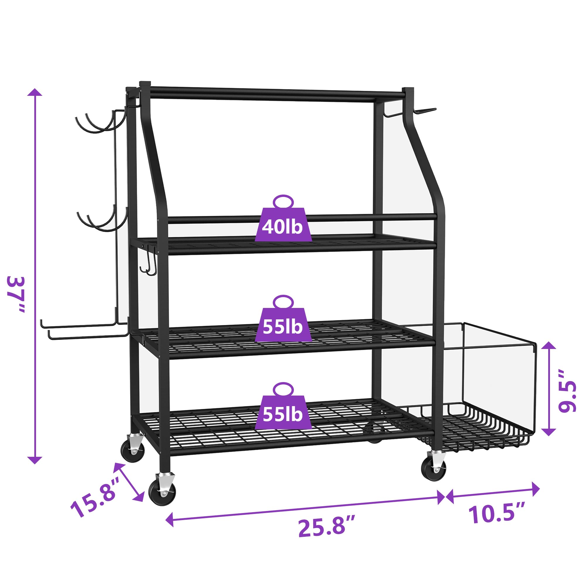 Heavy Duty Dumbbell Rack Stand - Weight Rack for Home Gym Equipment with Yoga Mat Holder & Kettlebell Storage - Space Saving Squat Rack Organizer for Home Workout - Perfect for Garage, Basement & Home Fitness Studio