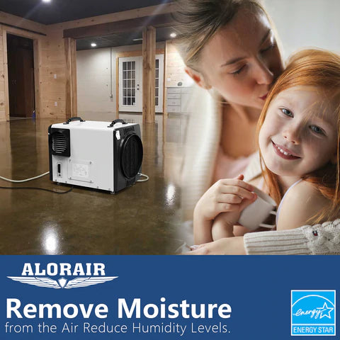 AlorAir HDi90 Ductable Basement Dehumidifier with Pump - 90 Pints Capacity for Crawl Space, Home & Commercial Use - Ideal for Damp Areas, Mold Prevention & Moisture Control