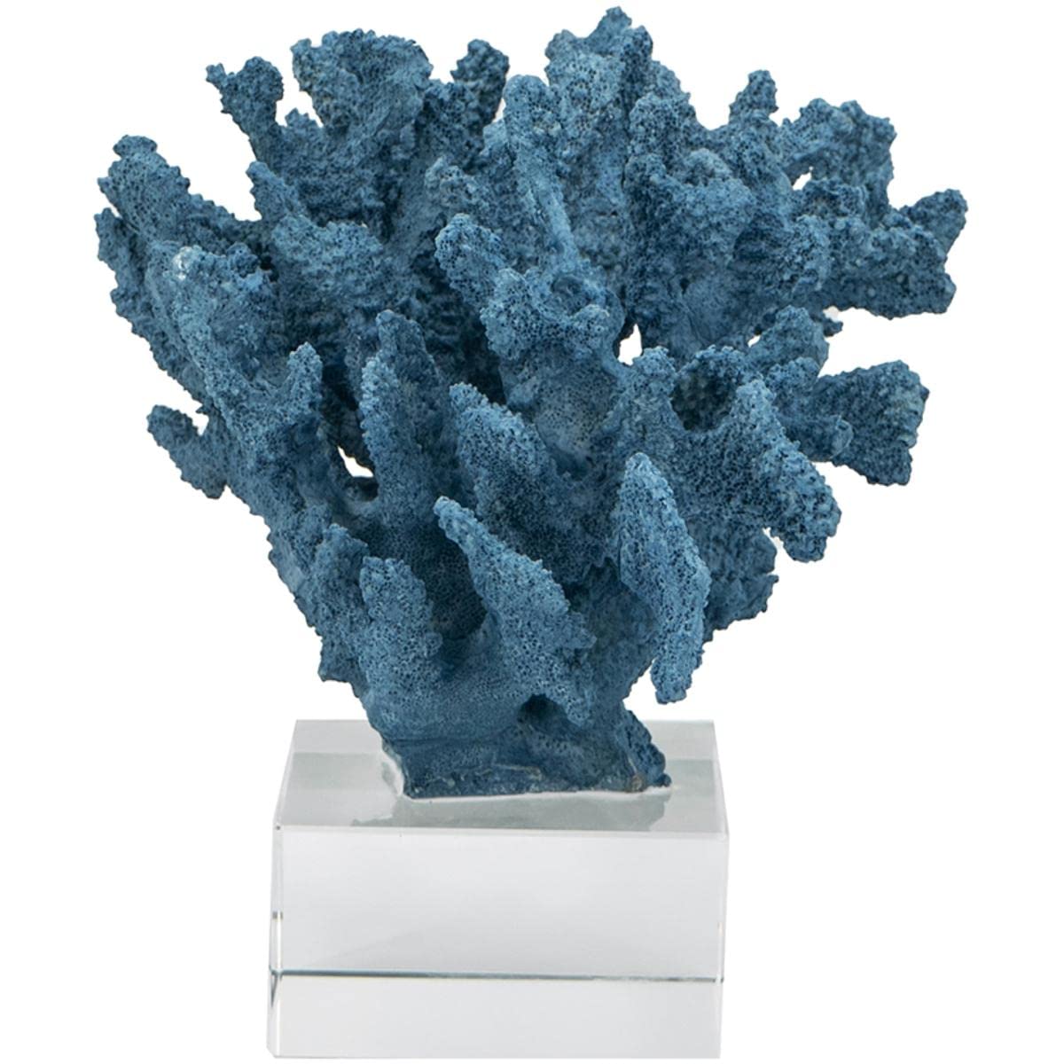 Blue Coral Sculpture with Glass Base - 10