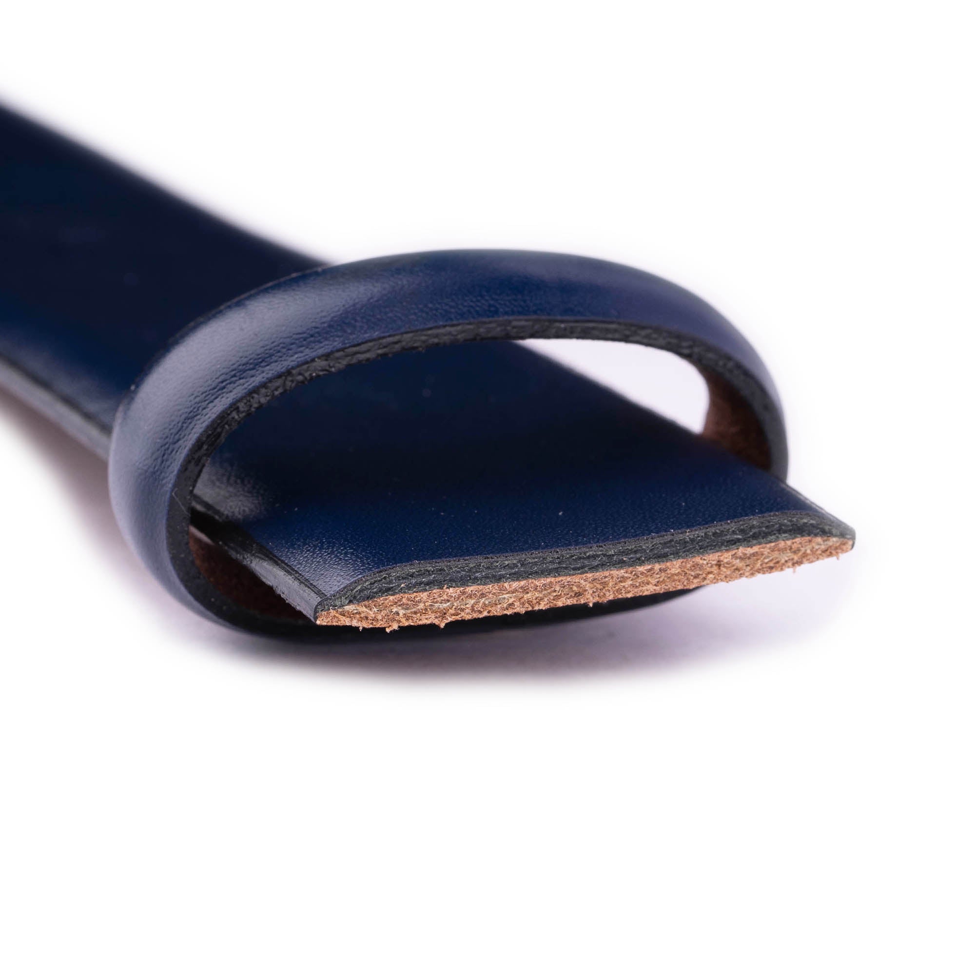 Premium Blue Genuine Leather Belt Strap for Dunhill Clasp Buckles - Men's Replacement Accessory for Business Attire & Formal Occasions