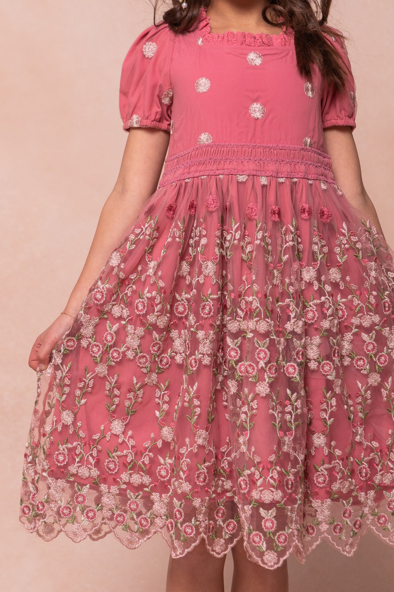 Mini Zoey Dress in Fairytale Floral Print - Elegant Girls' Party Dress for Special Occasions & Photo Shoots