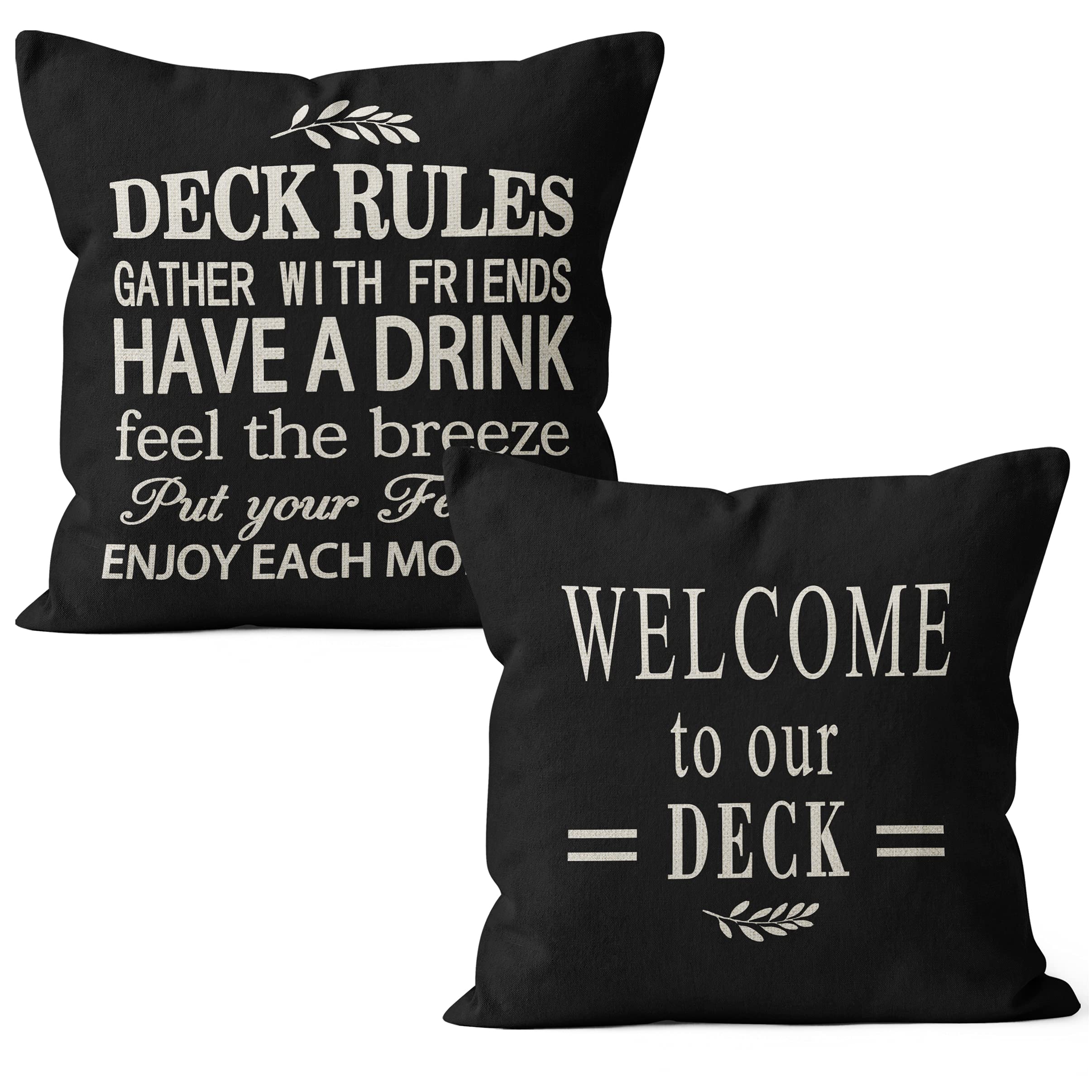 Outdoor Throw Pillow Covers 18x18 - Waterproof Patio Cushion Set of 2 for Garden, Porch & Poolside Furniture - Decorative Outdoor Accent Pillows for Lounge Chairs, Sofas & Daybeds