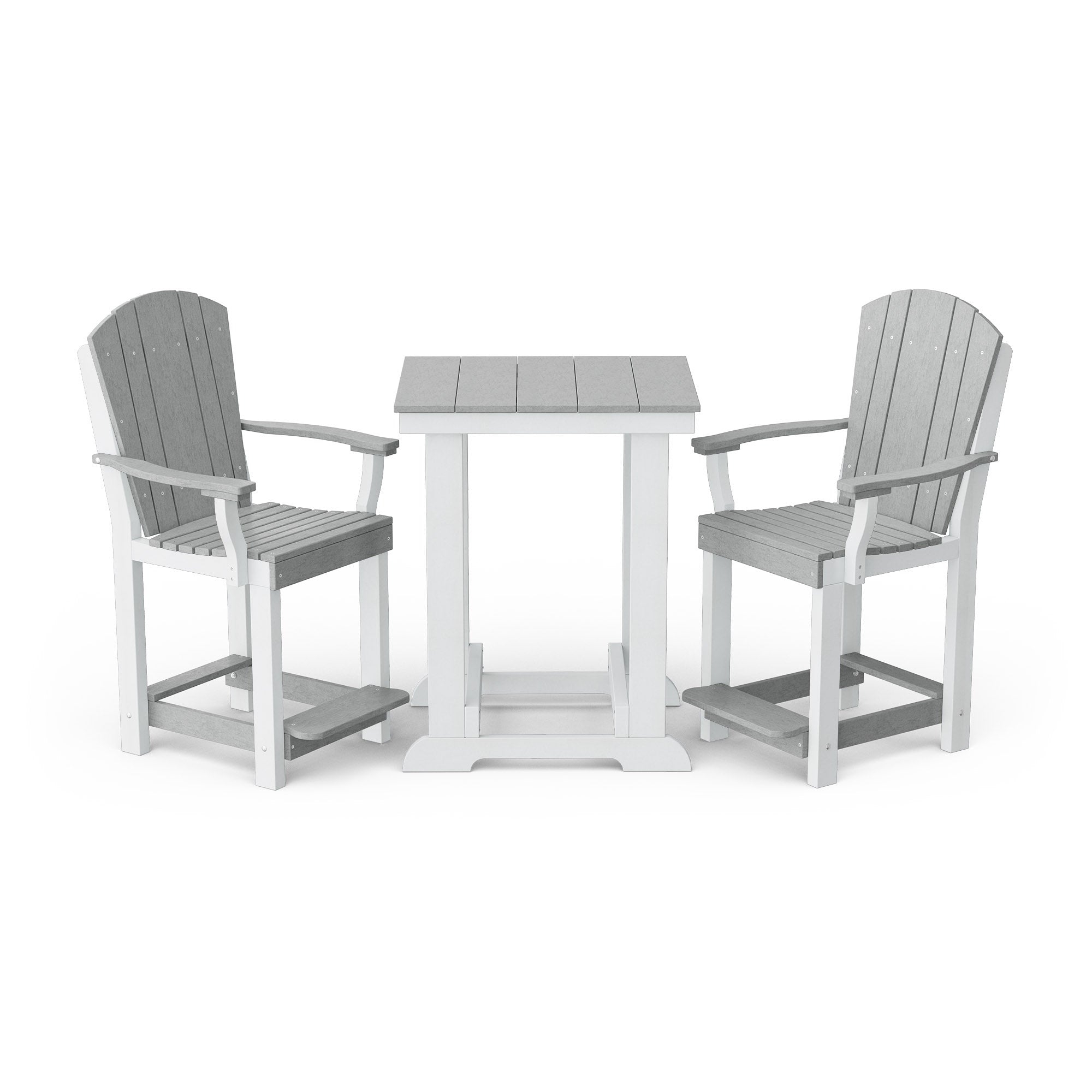 Heritage 3-Piece Patio Counter Height Bar Set - Outdoor Bistro Table & Stools for Backyard, Deck, Garden, Poolside Dining & Entertaining