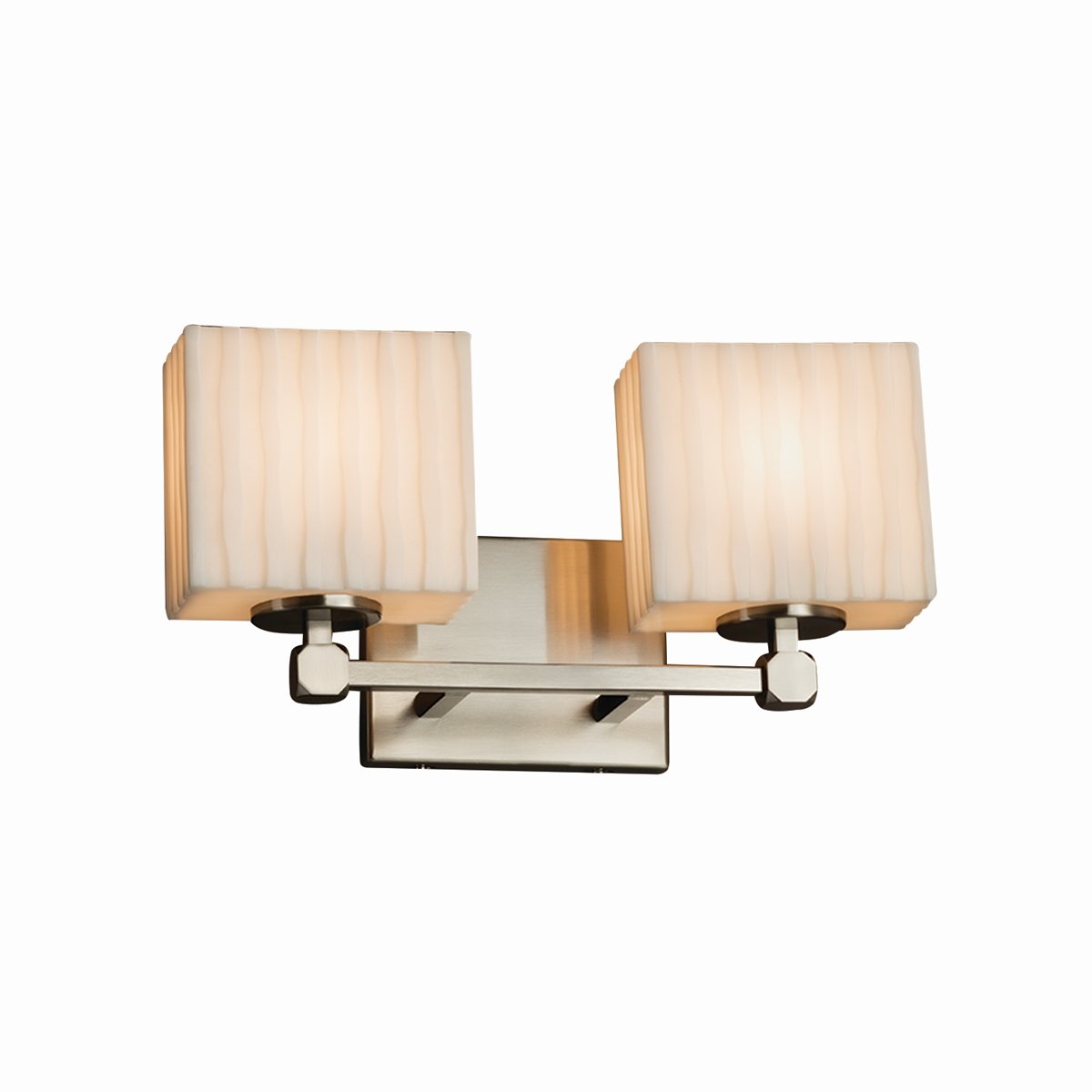 PNA-8422-55-WFAL-NCKL-LED2-1400 Tetra 2 Rectangle Shade LED Light Bath Bar in Brushed Nickel - Modern Bathroom Vanity Lighting for Contemporary Homes & Spa-Like Retreats