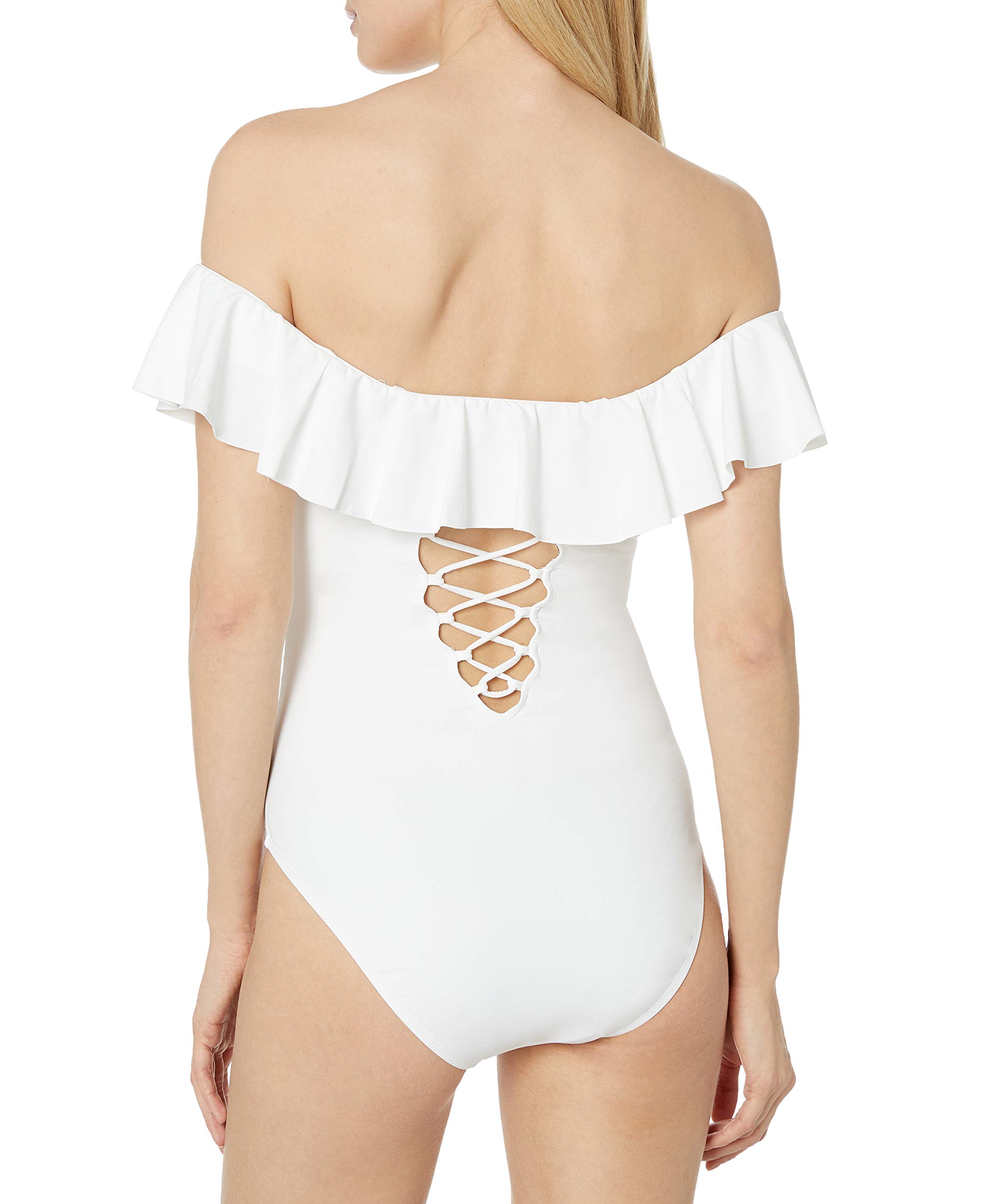 La Blanca Women's One Piece Swimsuit - Off Shoulder Ruffle Bathing Suit for Beach, Pool & Vacation | Island Goddess Style Swimwear