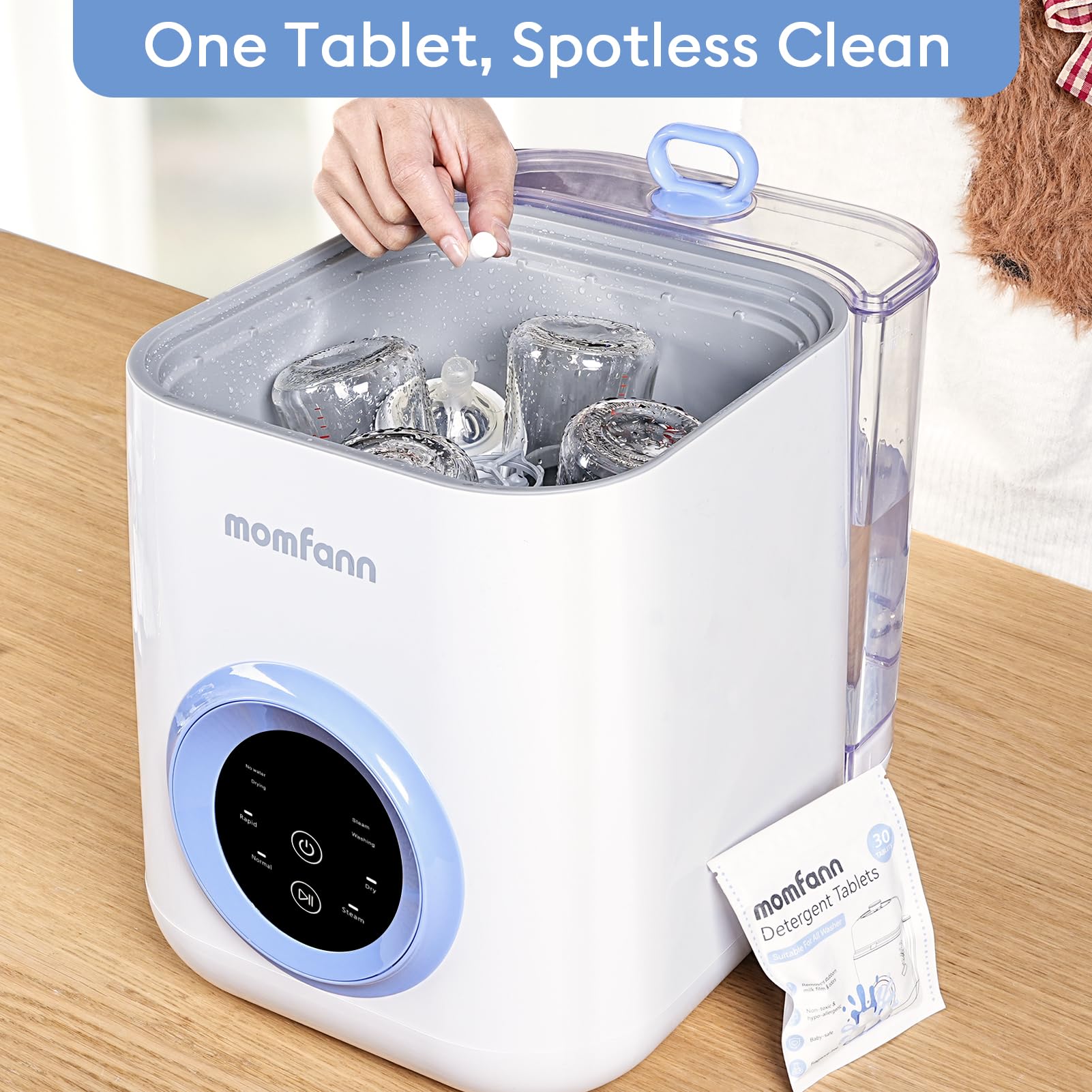 150 Professional Deep Cleaning Detergent Tablets for Baby Bottles - Safe for Bottle Washers, Sterilizers & Dryers | Easy to Use | Perfect for Daycare, Travel & Home Use