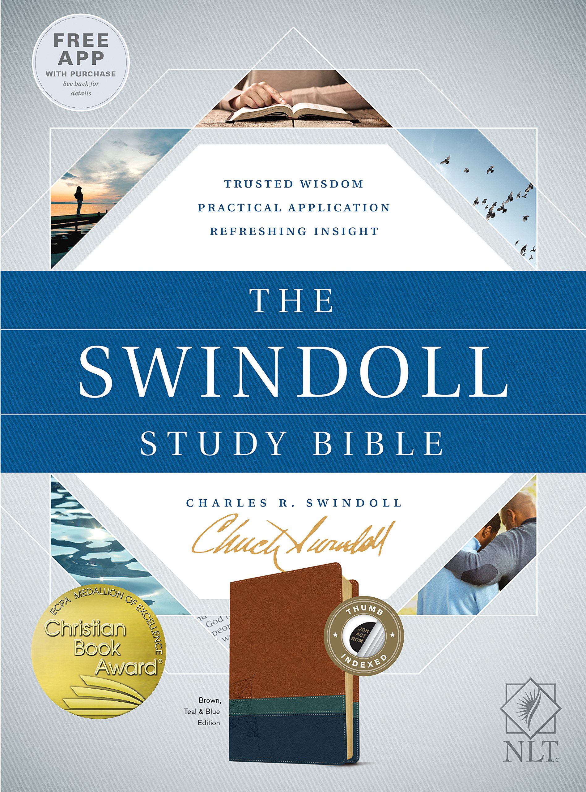 NLT Swindoll Study Bible - LeatherLike, Indexed, Study Notes | Devotional & Sermon Prep
