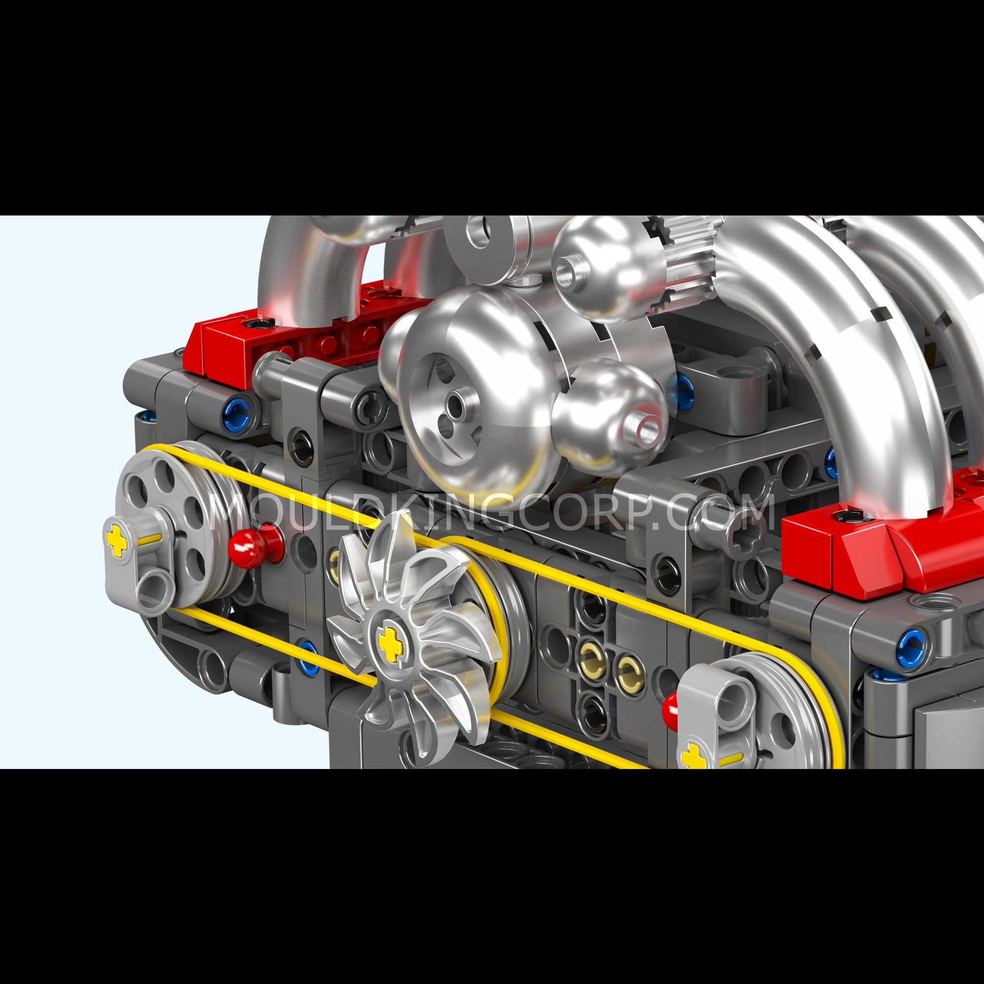 Mould King 10193 Flat 6 Engine Model Building Kit - 609 Pcs DIY Assembly Toy for Adults & Teens - Perfect for STEM Education, Car Enthusiasts & Home Decoration