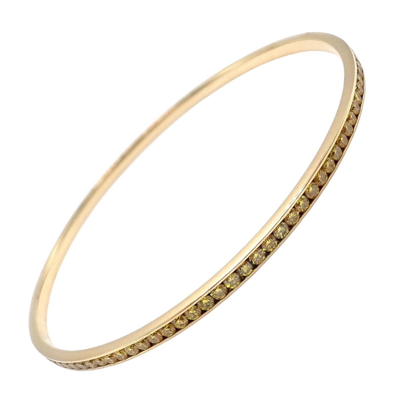 Authentic Jacob & Co 18k Yellow Gold Diamond Bangle Bracelet - 3.5ctw Luxury Jewelry for Women, Perfect for Gifts, Parties & Special Occasions