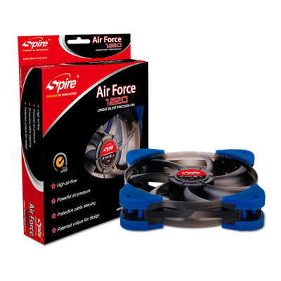 Spire Air Force 120mm LED Cooling Fan - SP12025N7L4 B PWM RGB PC Case Fan with High Airflow & Quiet Operation for Gaming PC, Workstation, and Server Cooling