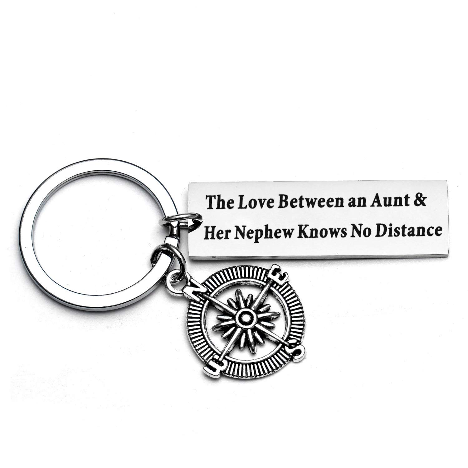 YEEQIN Aunt Keychain Gift - Heartwarming Nephew to Aunt Present - Engraved Keyring for Aunties (Style 01) - Perfect for Birthday, Christmas & Long-Distance Family Appreciation
