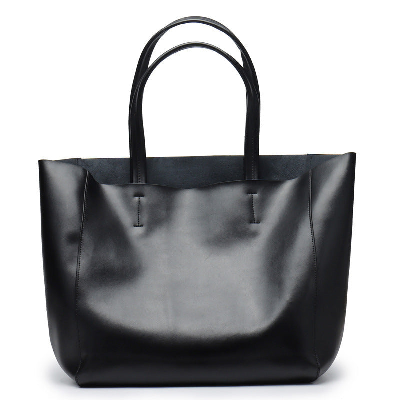Premium Genuine Leather Large Capacity Tote Bag for Women - Stylish & Durable Shopping Shoulder Bag - Perfect for Work, Travel, and Everyday Use