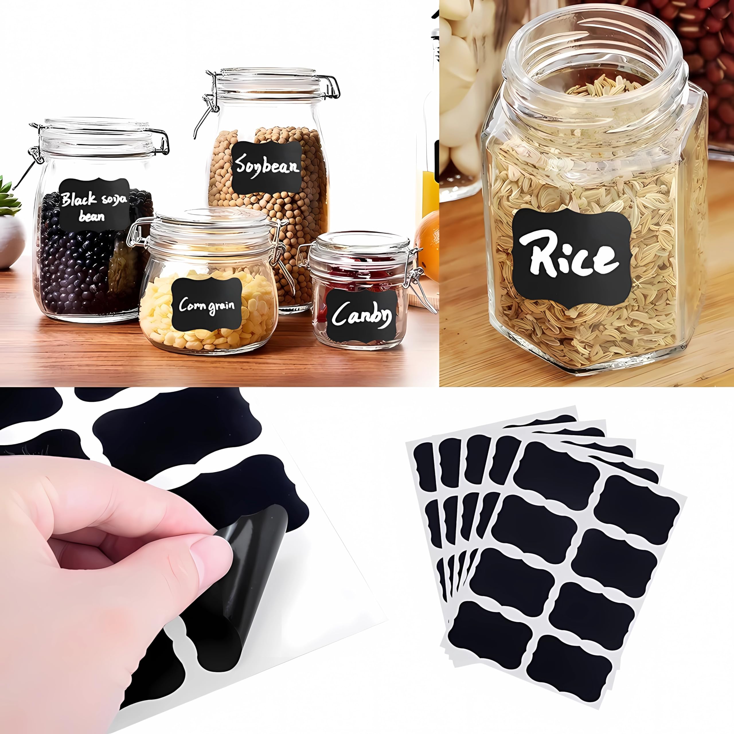 244 Pack Reusable Chalkboard Labels with 2 Chalk Markers - Removable Erasable Labels for Mason Jars, Storage Organization, Home & Kitchen - Perfect for Party Decorations, Craft Rooms, Weddings and DIY Projects