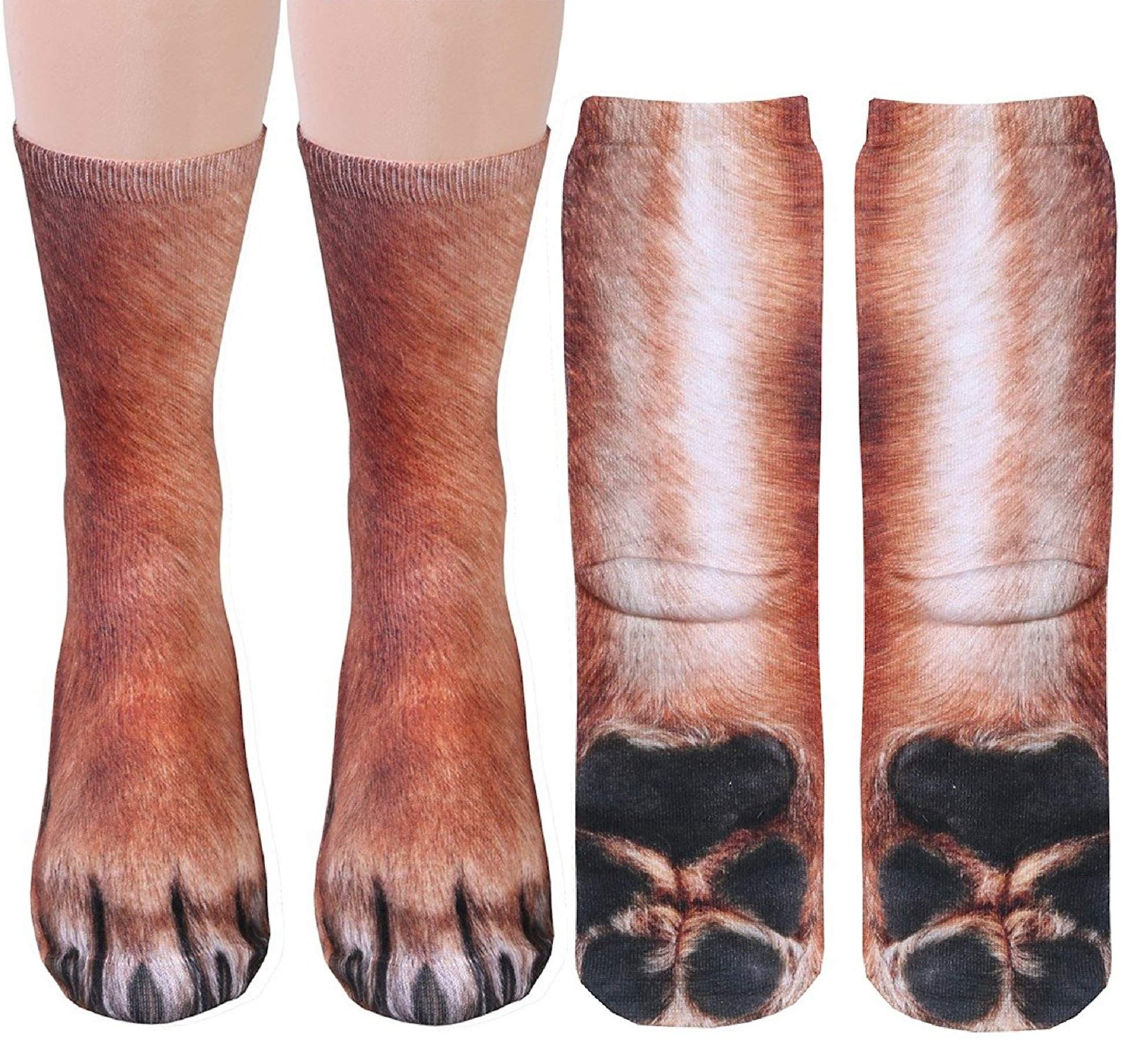 Funny 3D Animal Paw Socks - Cute Cat Tiger Dog Crew Socks for Men Women | Novelty Gifts for Pet Lovers, Christmas Stocking Stuffers | Perfect for Cosplay, Costume Parties & Lazy Days at Home