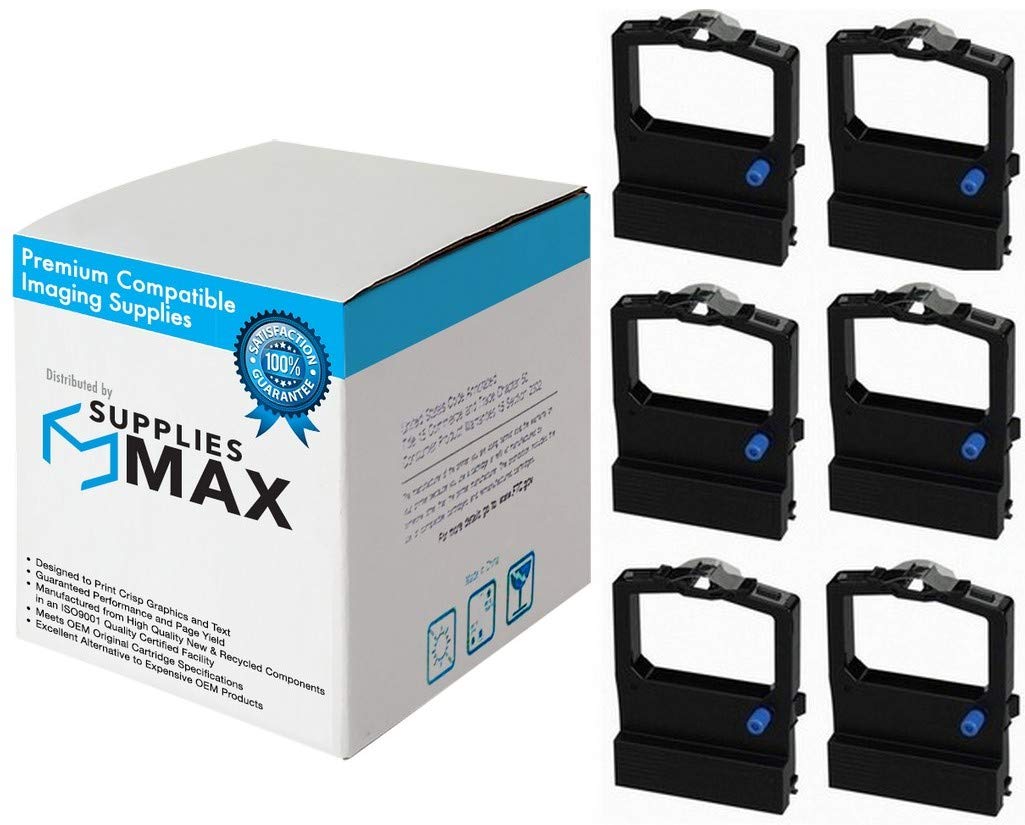 Compatible Replacement Printer Ribbon for Porelon 11513 Black (6-Pack) - Works with Okidata 52106001 & 52107001 - Ideal for Office Printing, Shipping Labels, and Barcode Applications