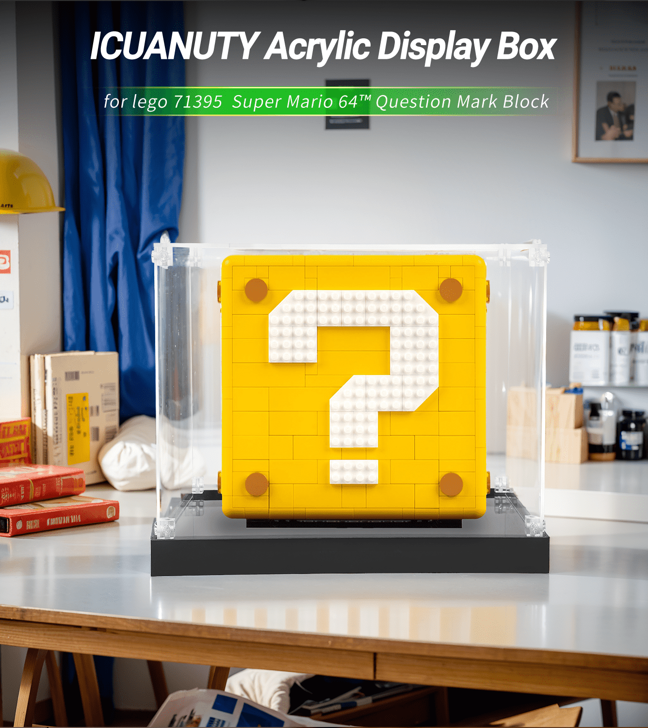 LEGO Super Mario 64 Question Mark 71395 Display Case - Clear Protective Showcase for Collectible Building Blocks - Perfect for Home Decor, Office Display & Gift Presentation