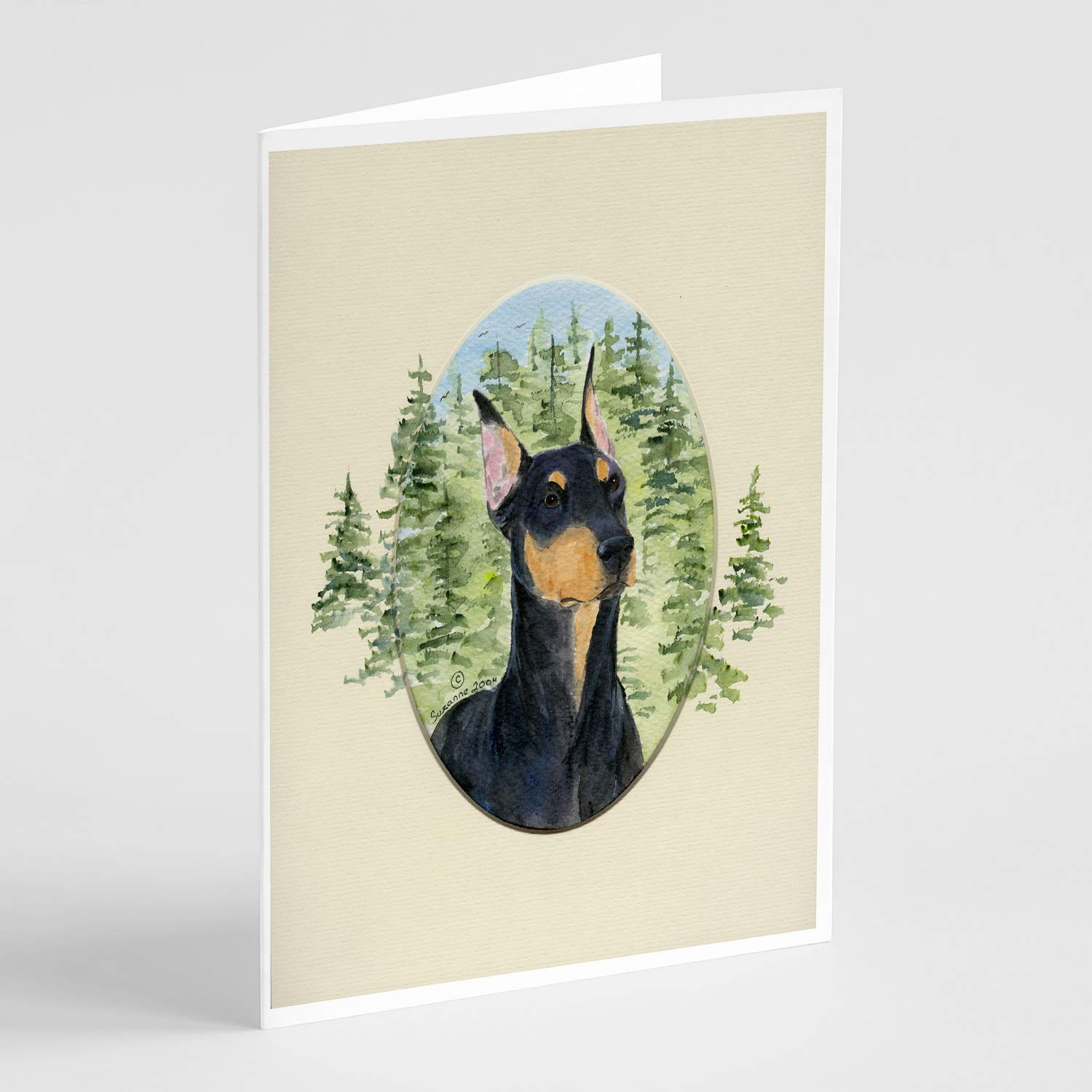 Doberman Greeting Cards & Envelopes Set - Pack of 8 Blank A7 (5x7) Note Cards for All Occasions | Perfect for Birthdays, Thank You Notes & Special Events | Whimsical Dog Lover Stationery