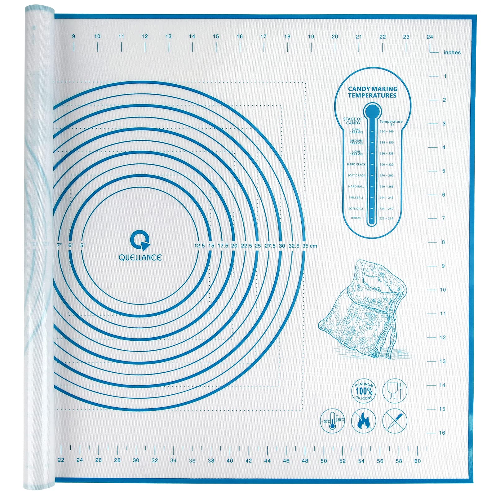 Non-Stick Silicone Baking Mat with Measurement Grid - 20