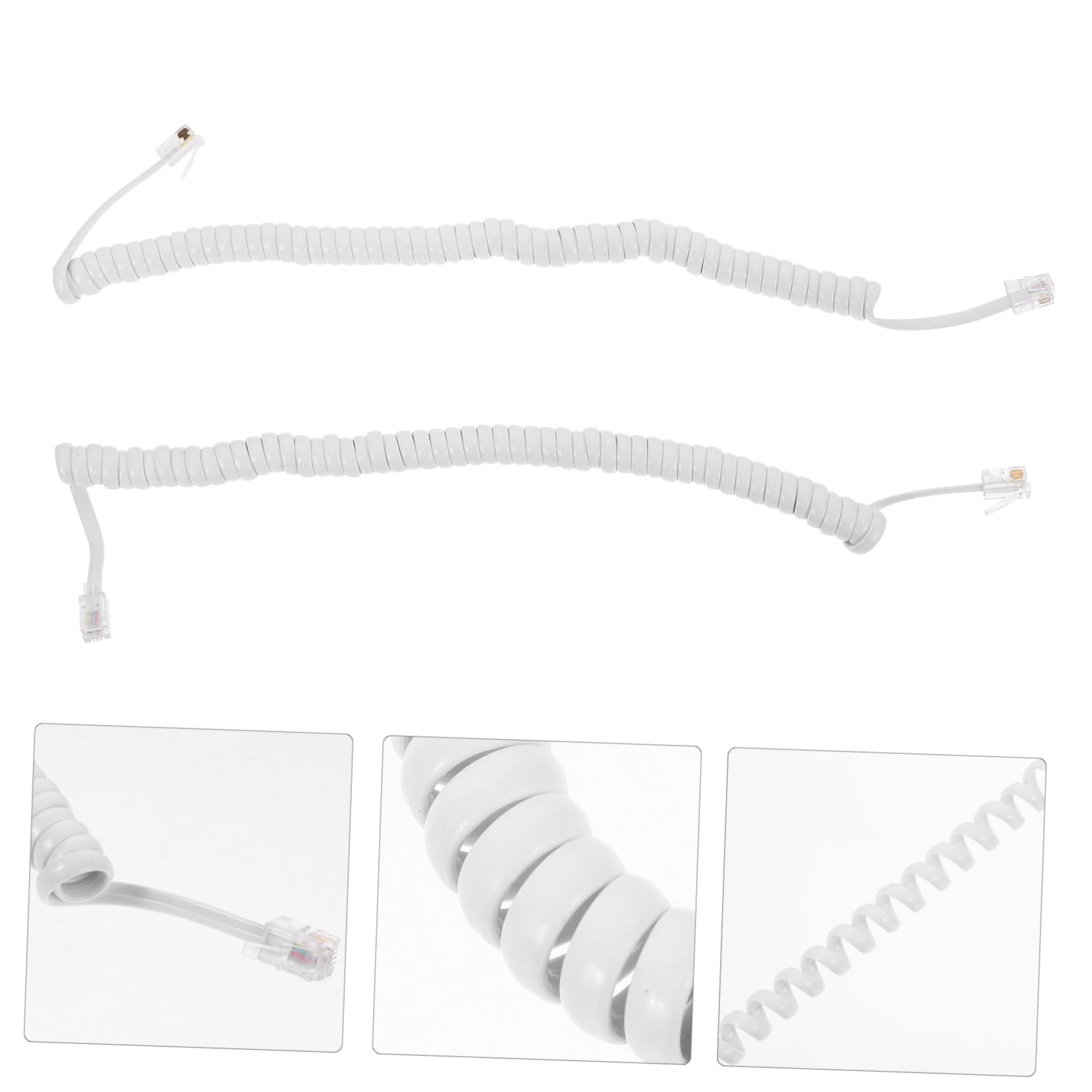 OSALADI 8-Pack 6ft Coiled Telephone Cord - Tangle-Free Landline Phone Cable for Home, Office, and Business Use - Compatible with Most Desk Phones and Wall Jacks