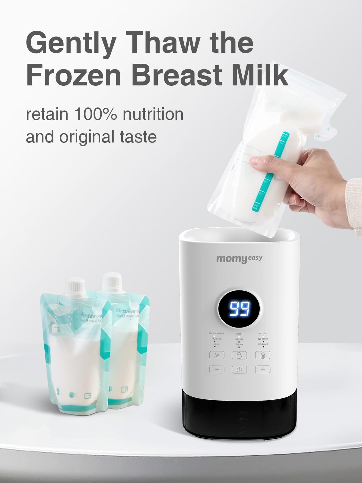 MOMYEASY Fast Baby Bottle Warmer - Universal Milk Warmer for All Bottles with Digital Timer, Temperature Control & Auto Shutoff - Perfect for Breastmilk & Formula - Ideal for Home, Travel & Nursery Use