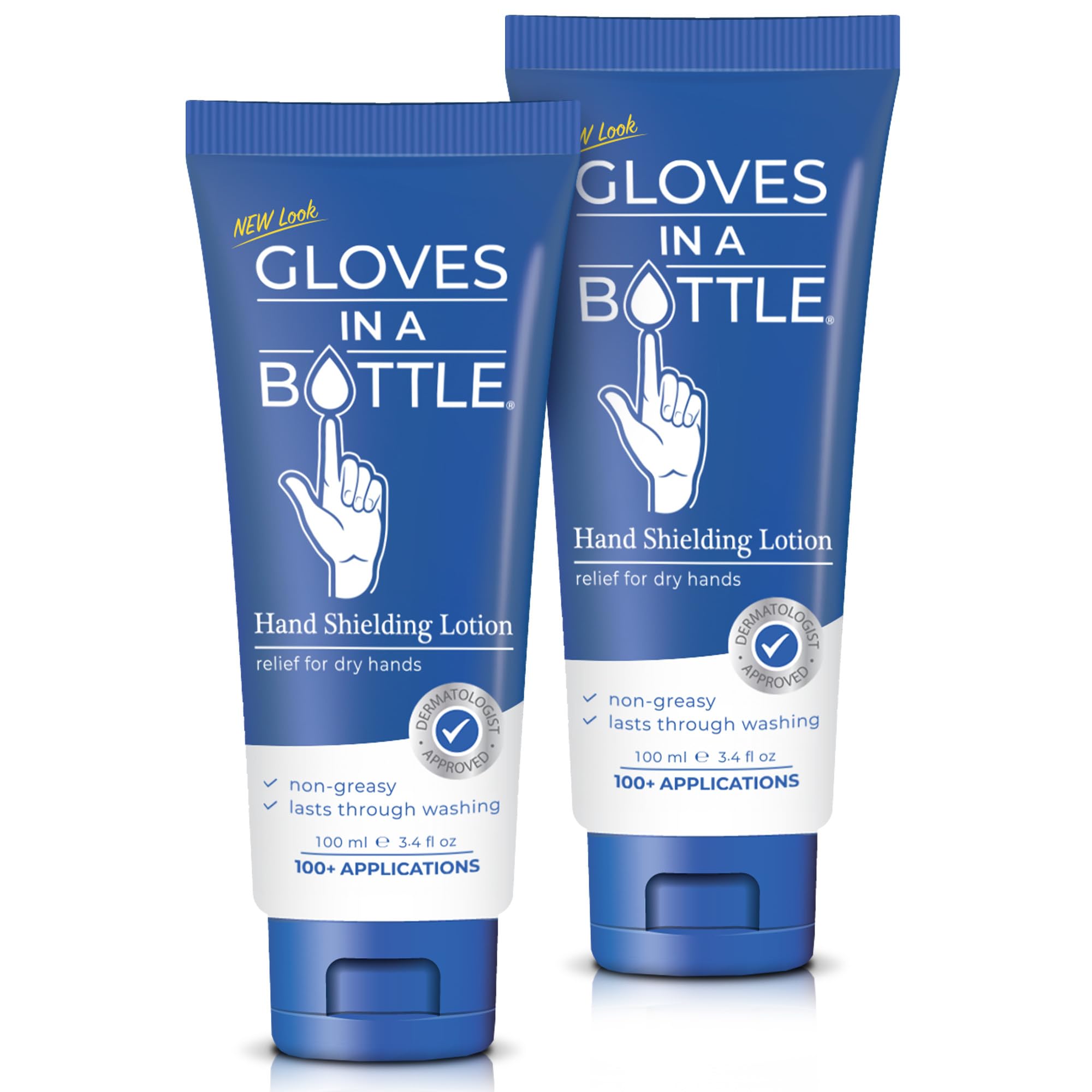 Gloves in a Bottle Shielding Lotion for Eczema & Psoriasis Relief - 3.4 oz (2-Pack) | Dry Skin Moisturizer for Hands, Cracked Heels & Sensitive Skin Care