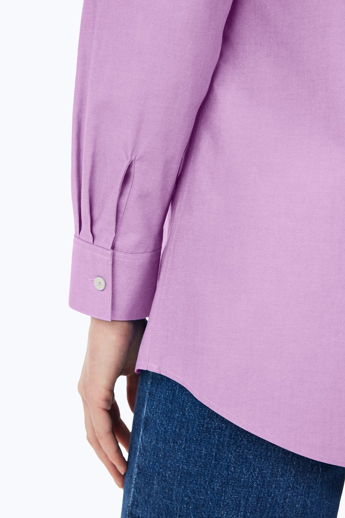 No Iron Pinpoint Long Sleeve Tunic for Women - Wrinkle-Free Office Blouse, Comfortable Business Casual Top for Work & Professional Wear