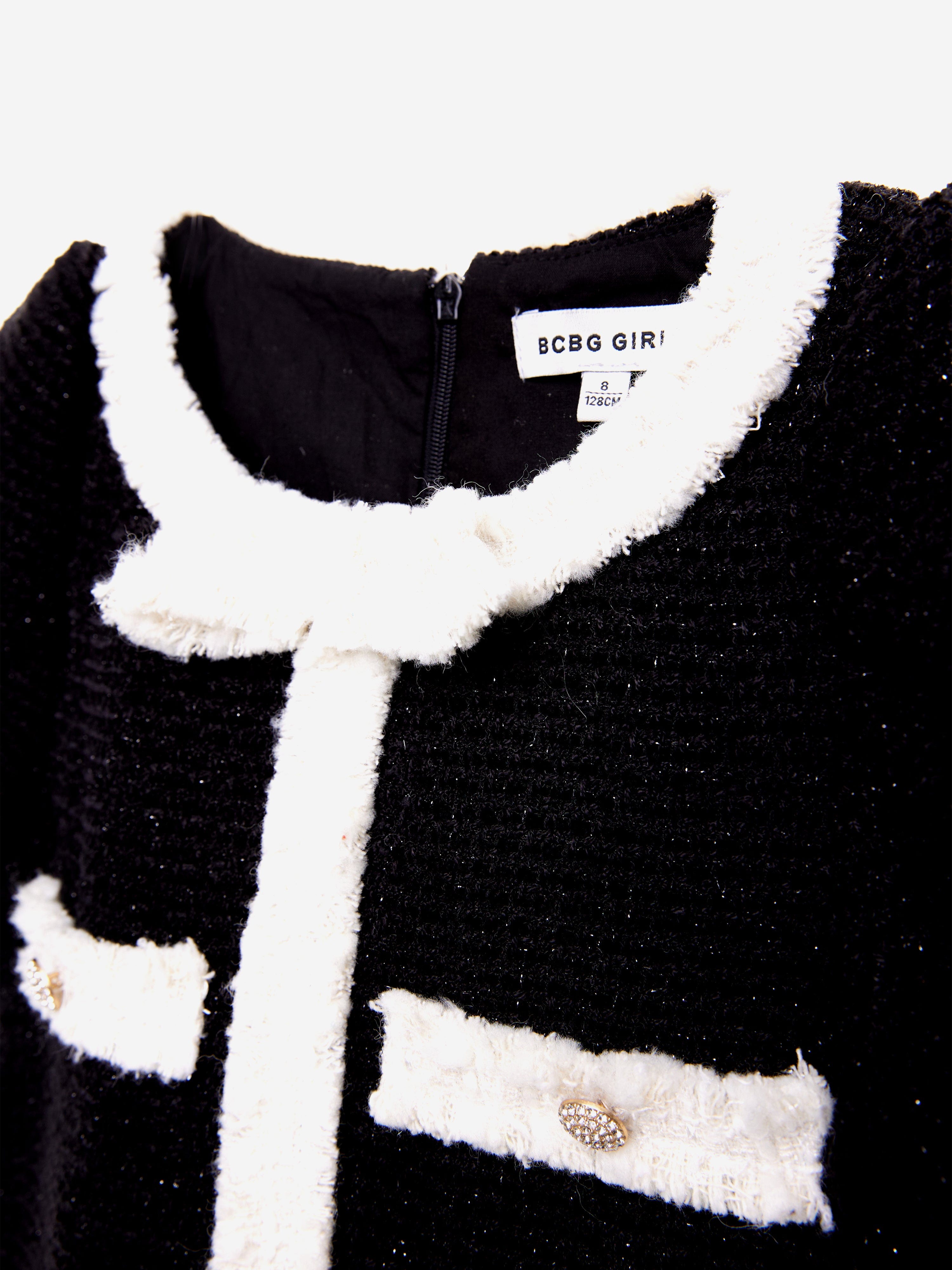 BCBG Girls Black Tweed Dress - Elegant & Stylish for School, Parties & Special Occasions